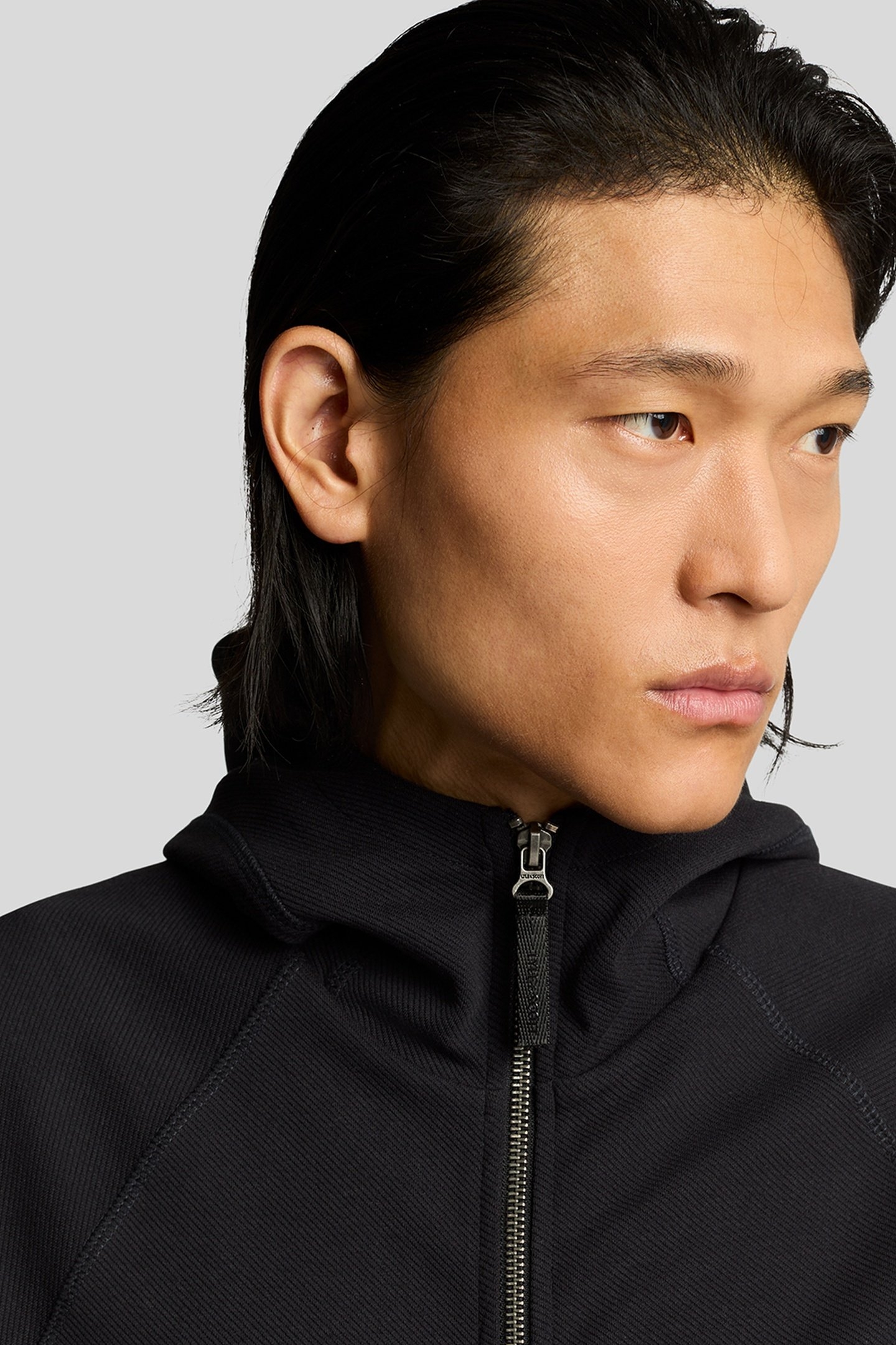 DIAGONAL INTERLOCK HOODED ZIP THROUGH LACQUER 4