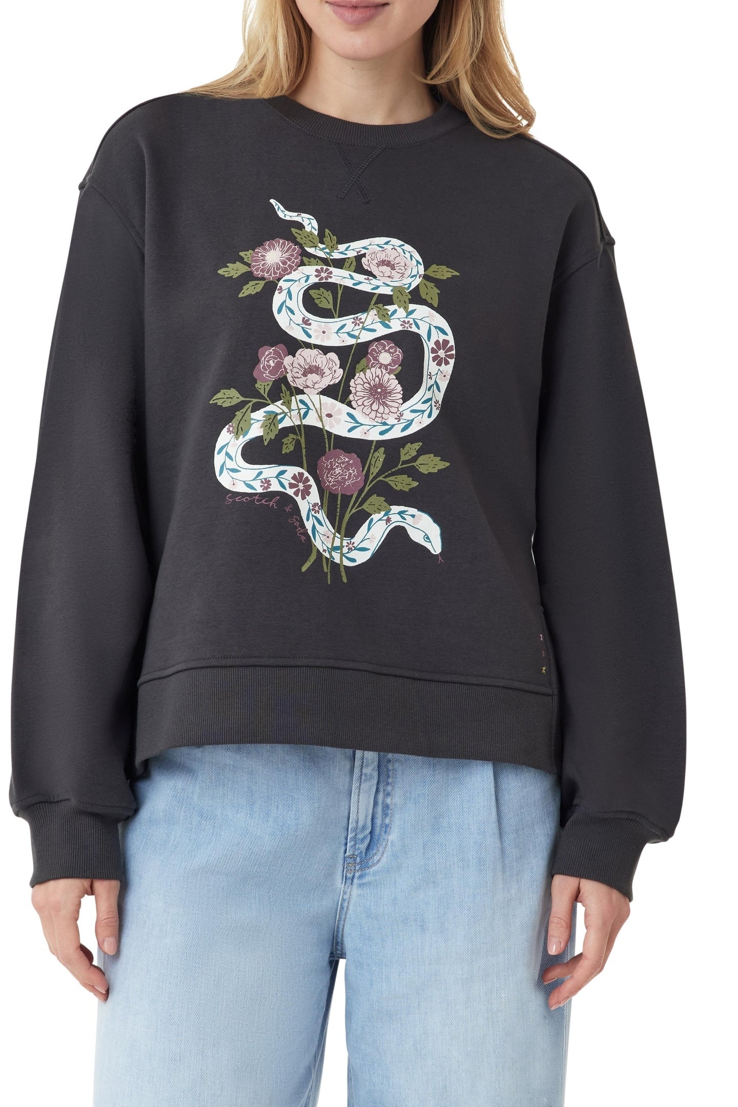 CREW NECK SWEATSHIRT BLACK SAND 2