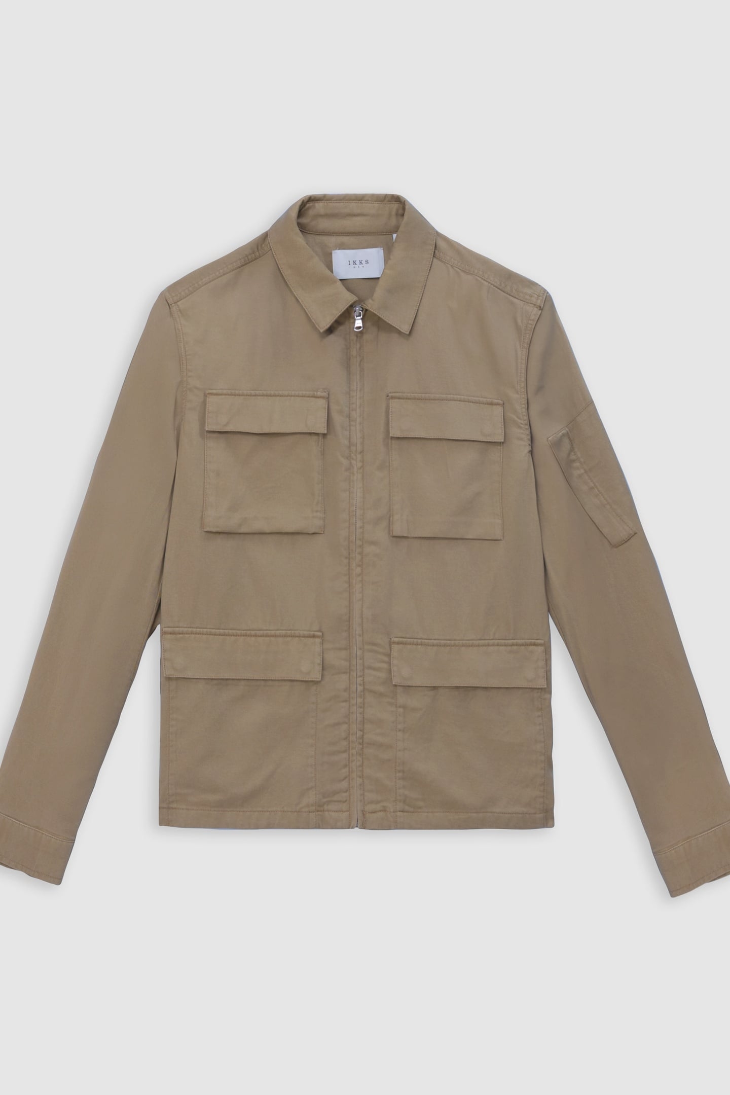 BEIGE FIVE-POCKET ZIPPED SAFARI JACKET 5