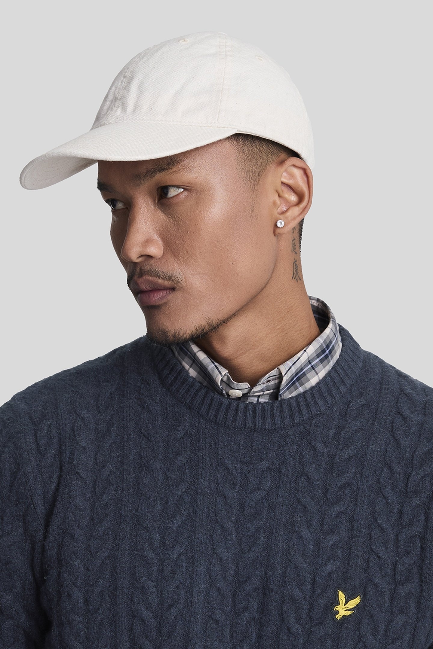 CABLE CREW NECK JUMPER DARK NAVY MARL 1