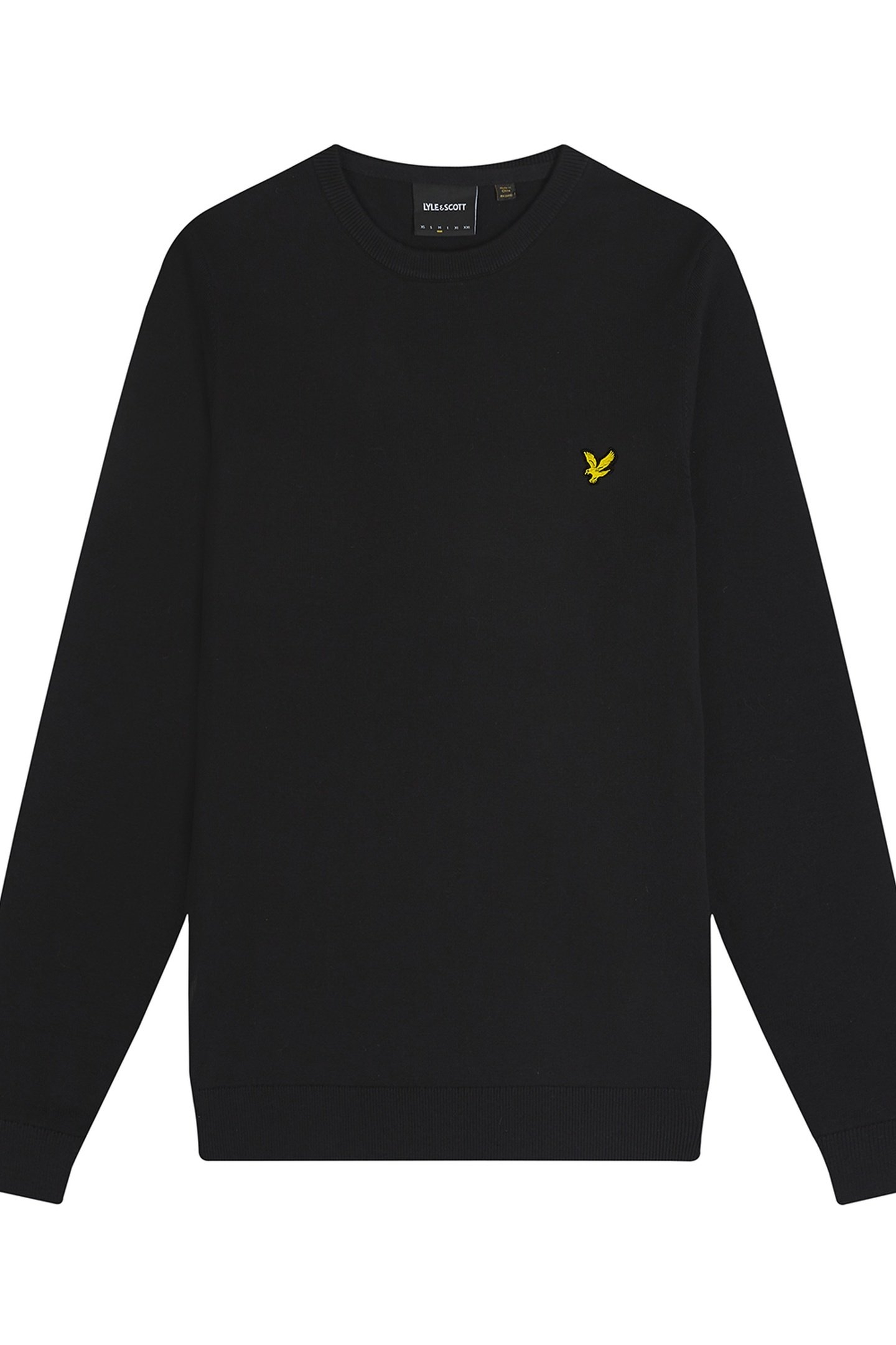 COTTON CREW NECK JUMPER JET BLACK 5