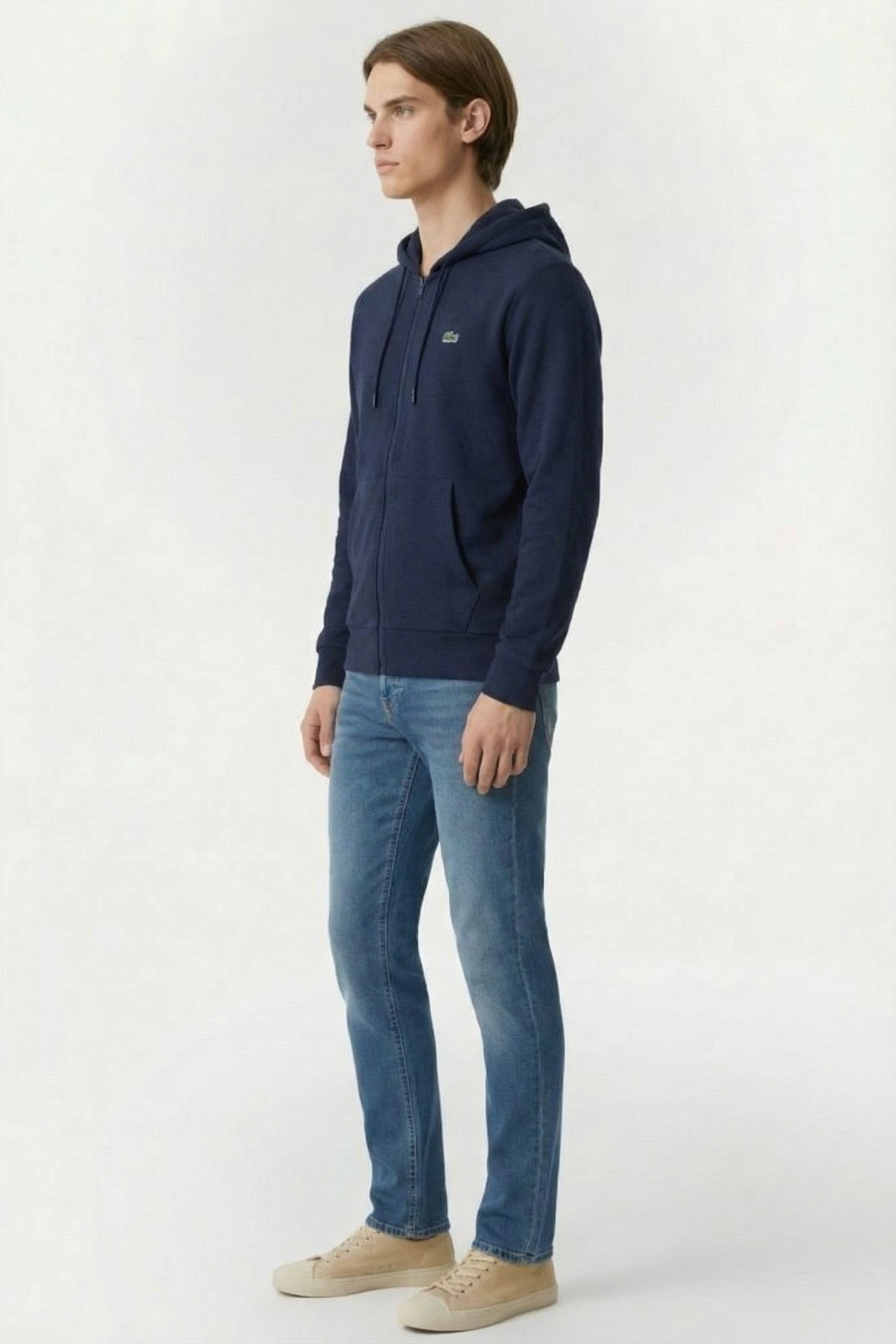 ZIP-UP FLEECE HOODIE NAVY BLUE 3