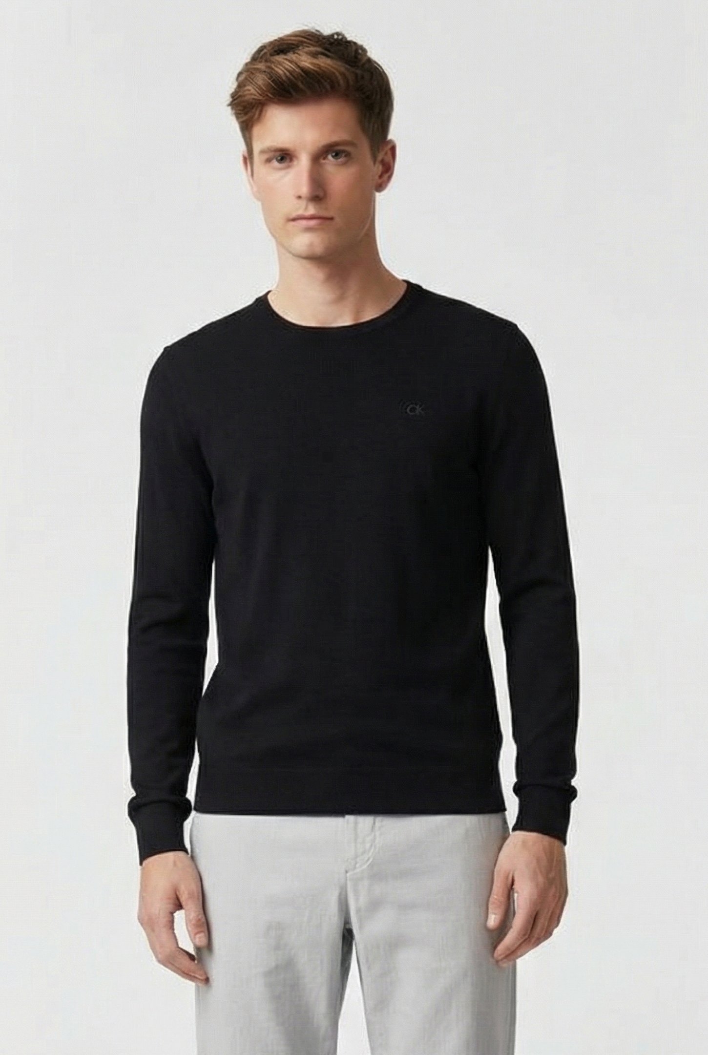 SUPERIOR WOOL CREW NECK CK BLACK 1