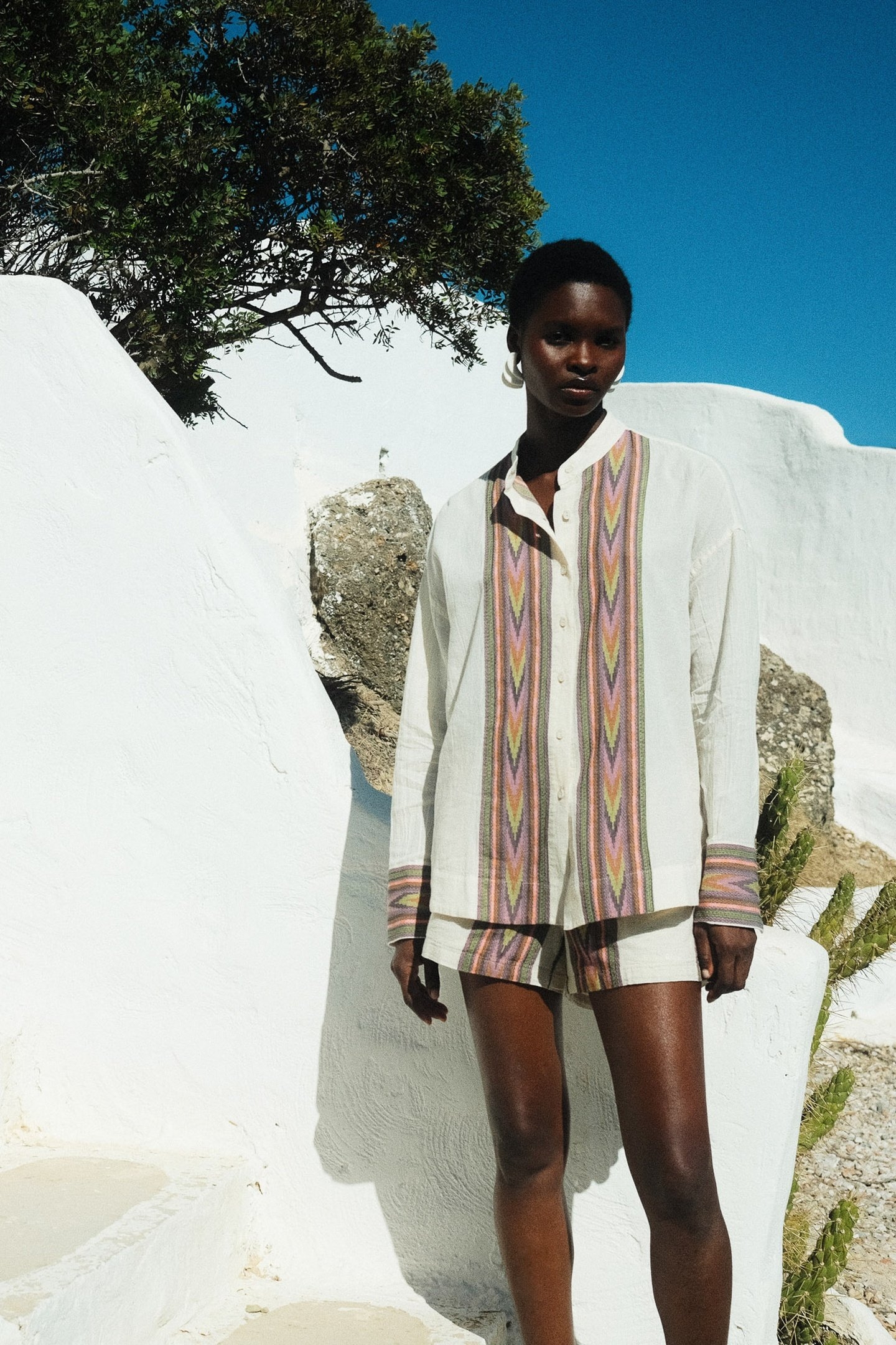 THEORY SHIRT JACQUARD PINK GREEN 5