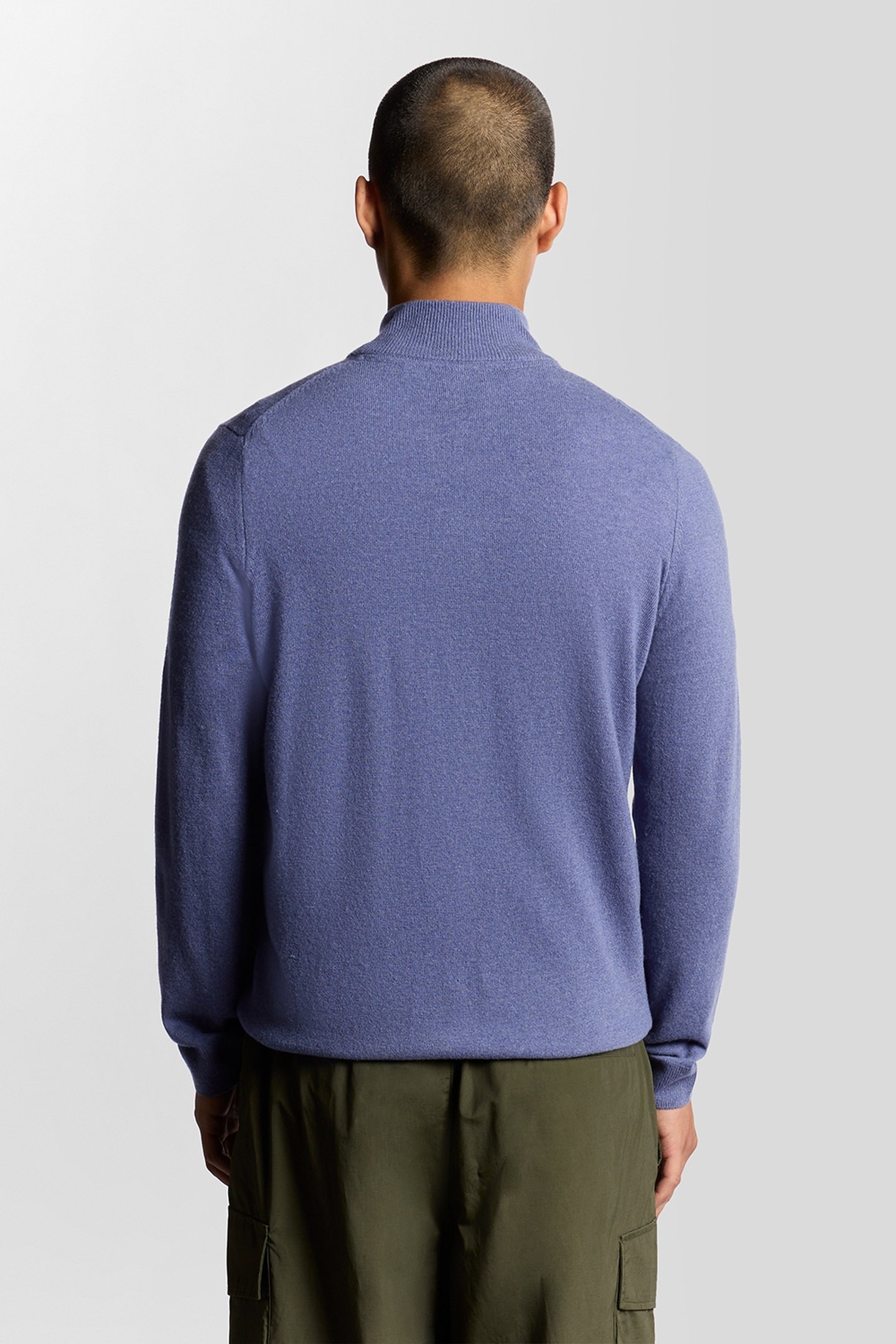 LAMBSWOOL BLEND ZIP THROUGH CARDIGAN GRAYSTONE MARL 3