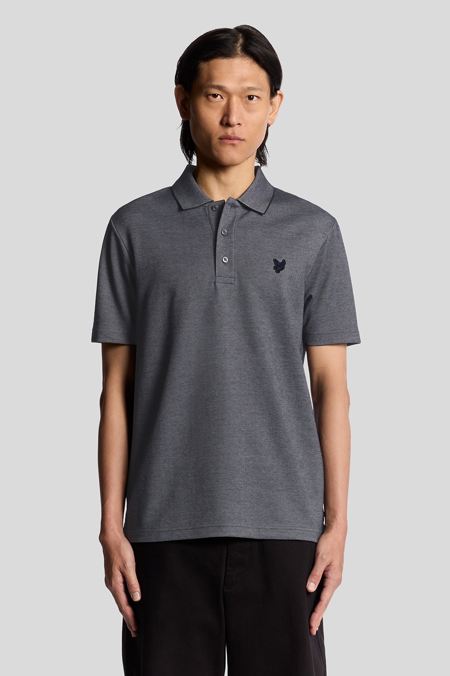 PIQUE INTERLOCK POLO SHIRT CHAMBRAY BLUE 1