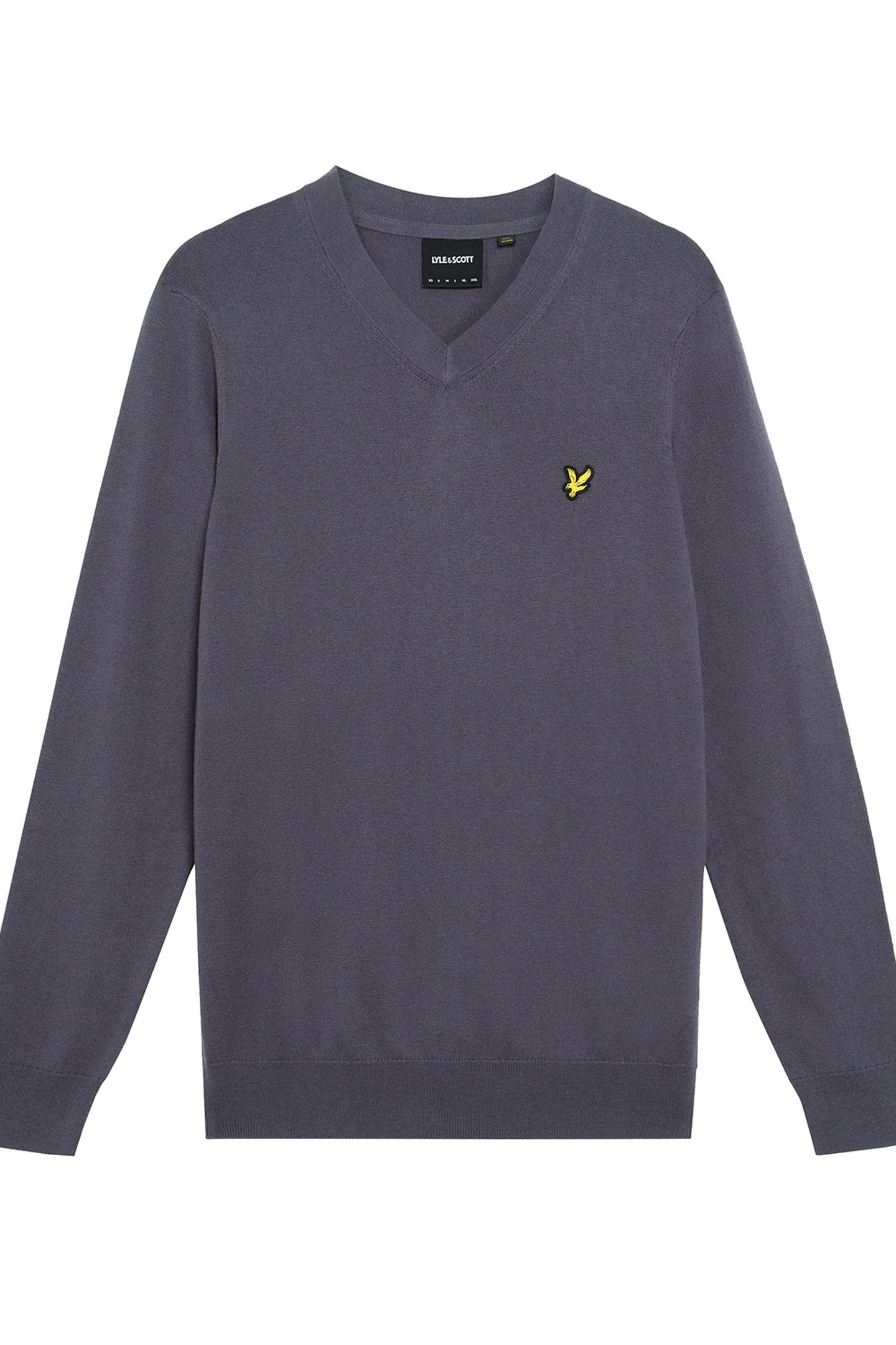 COTTON MERINO V NECK JUMPER GRAYSTONE 4