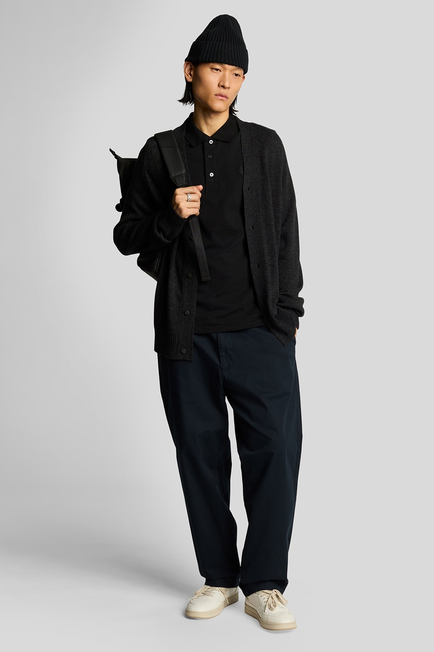 TONAL EAGLE POLO SHIRT JET BLACK 1