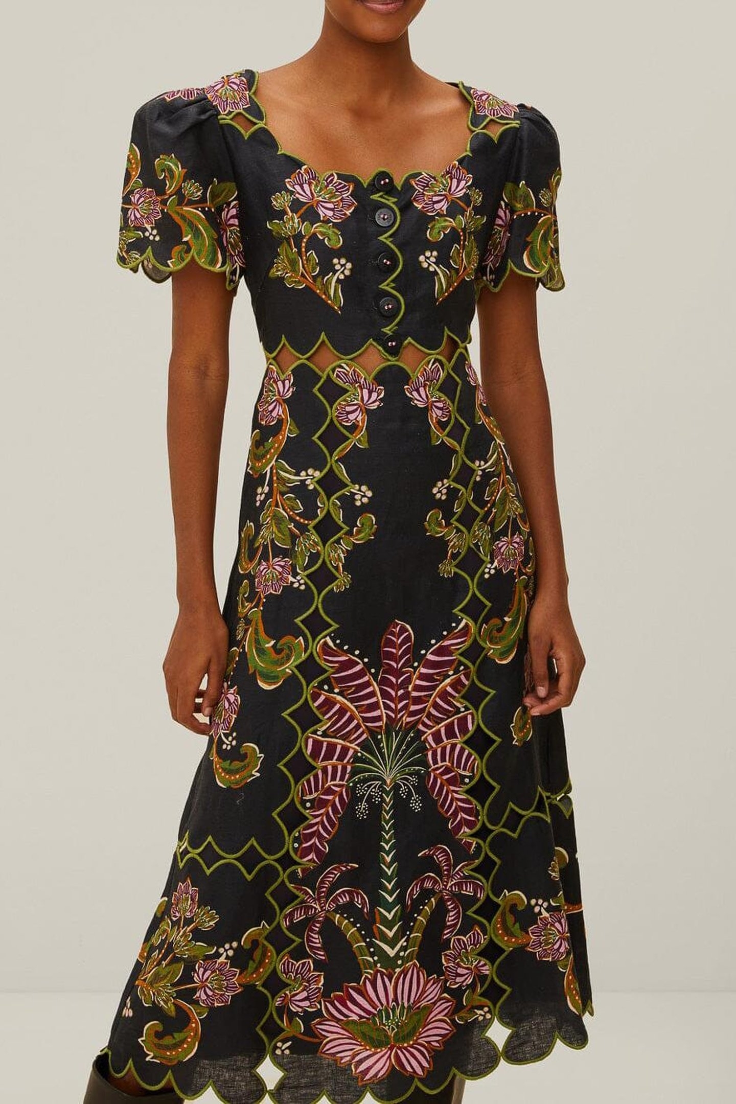 RAVENALA BLACK SHORT SLEEVE MAXI DRESS 2