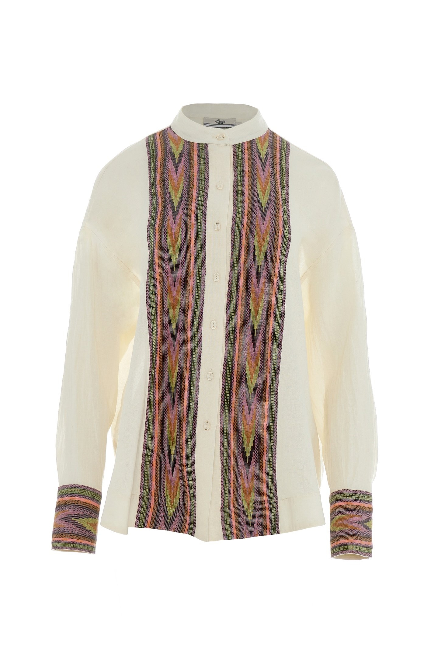 THEORY SHIRT JACQUARD PINK GREEN 1