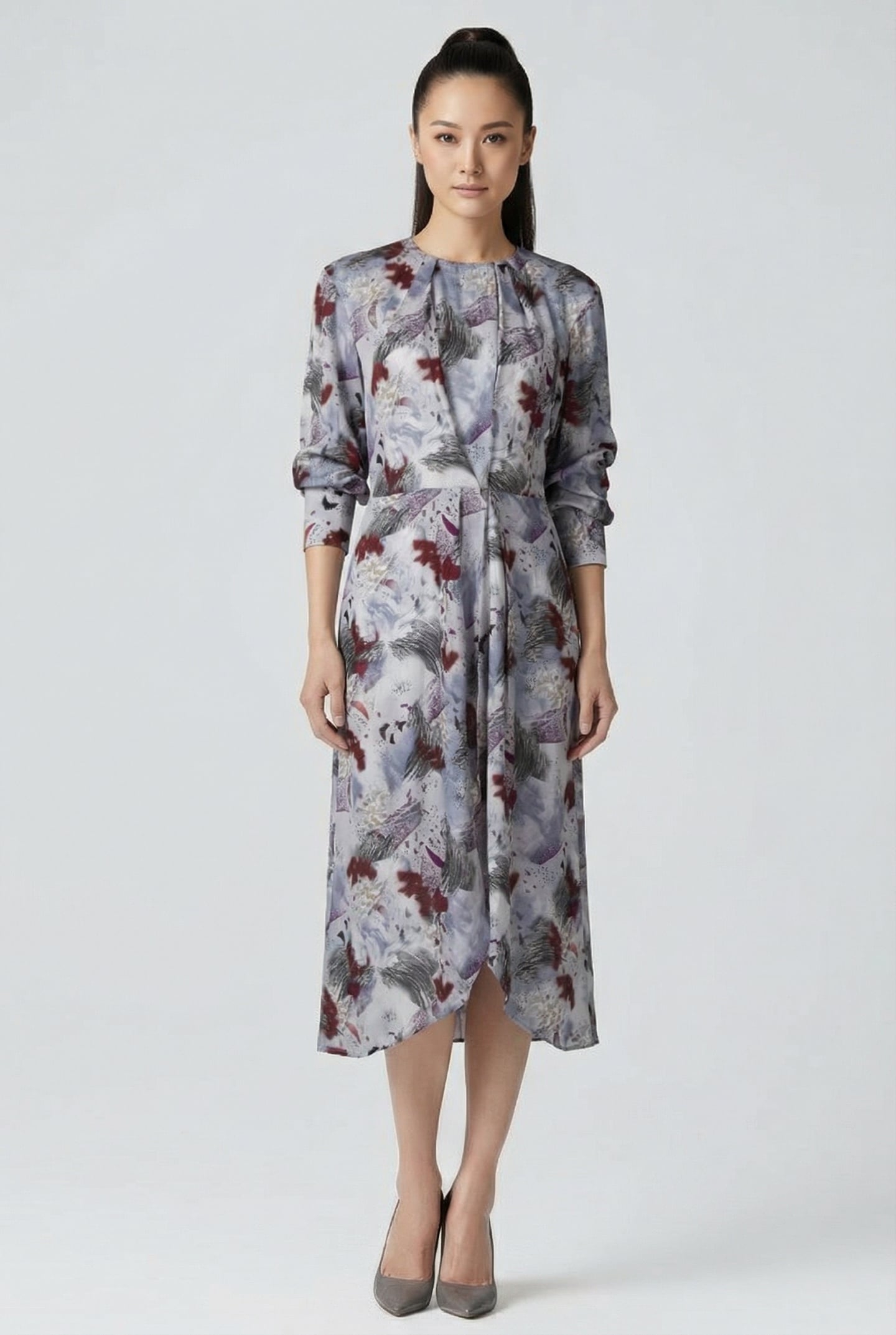 CHENOA DRESS WHITE/BURGUNDY 1