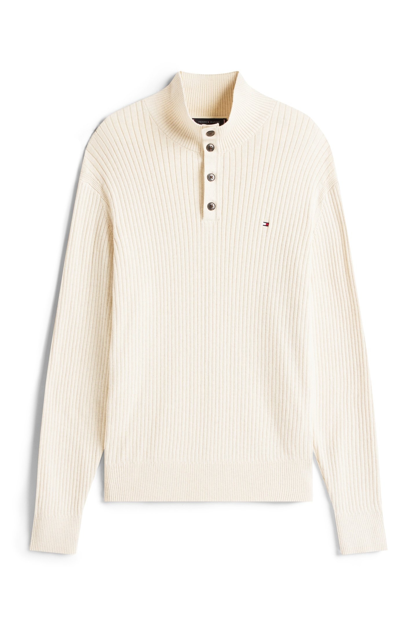 PIMA COTTON MOCK NECK SWEATER HEATHERED OATMILK 4