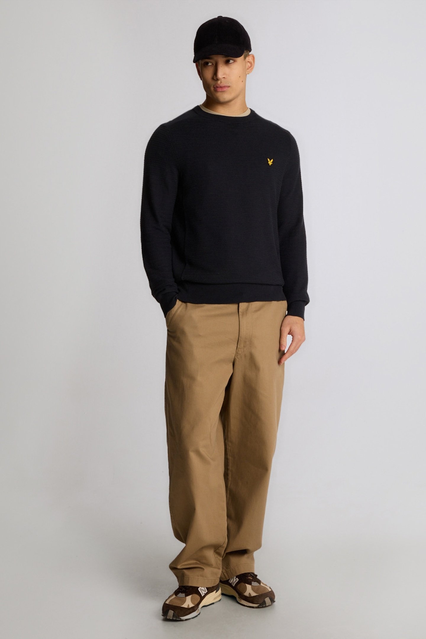 HERRINGBONE KNITTED JUMPER DARK NAVY 2