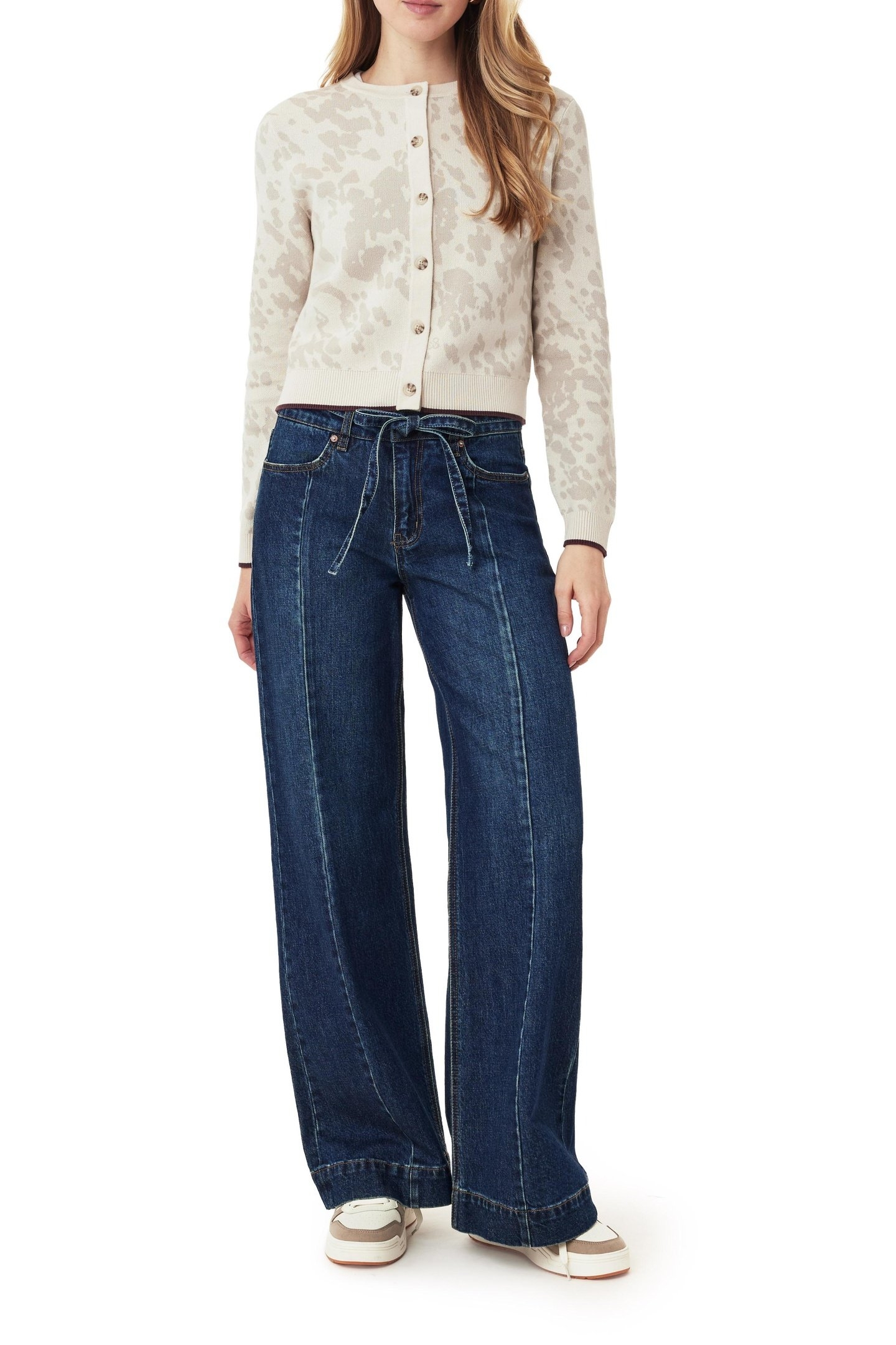 CREW NECK CARDIGAN WHITECAP GRAY/FEATHER GRAY 1