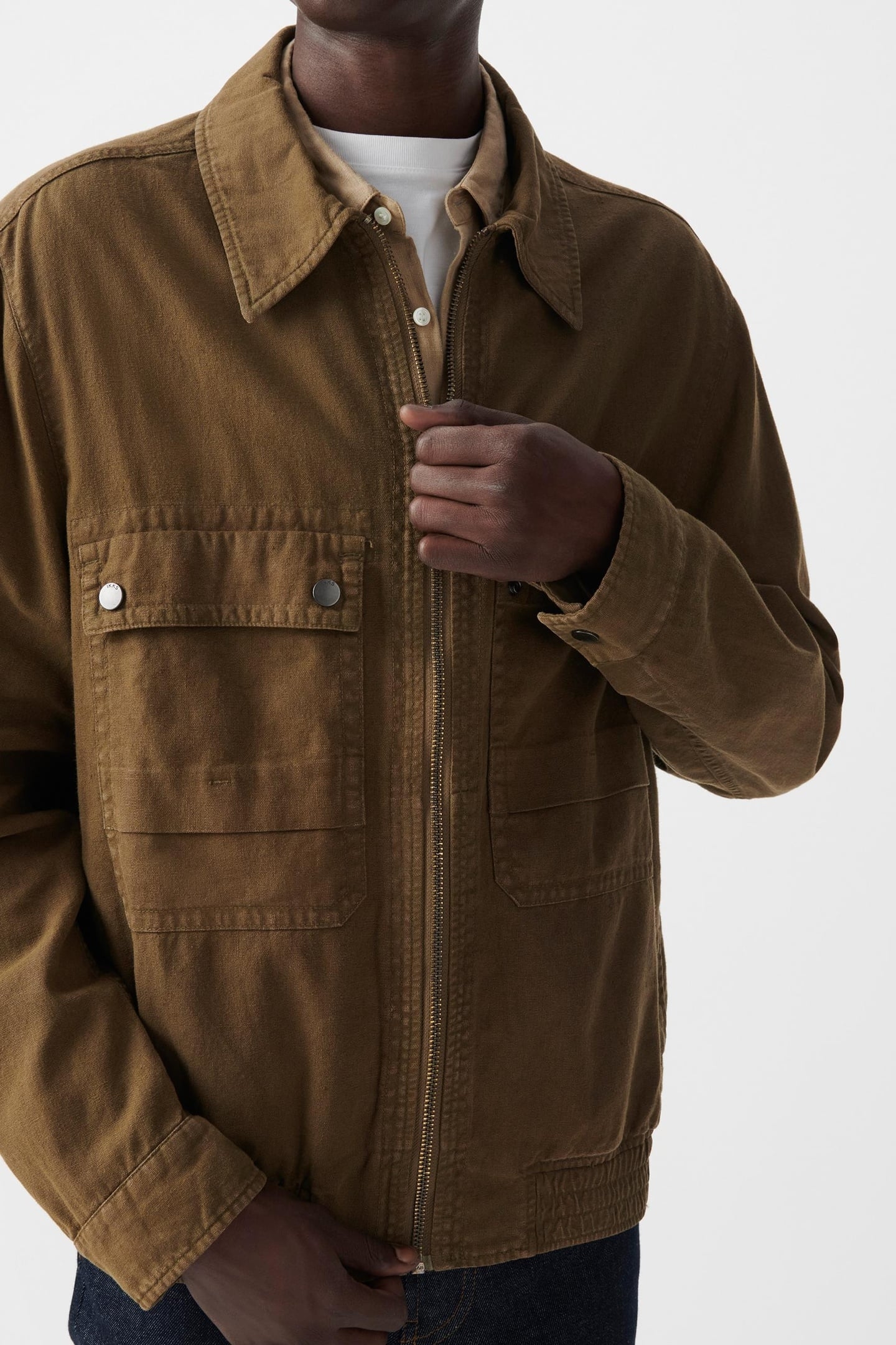 BRONZE COTTON LINEN ARMY-STYLE JACKET 7