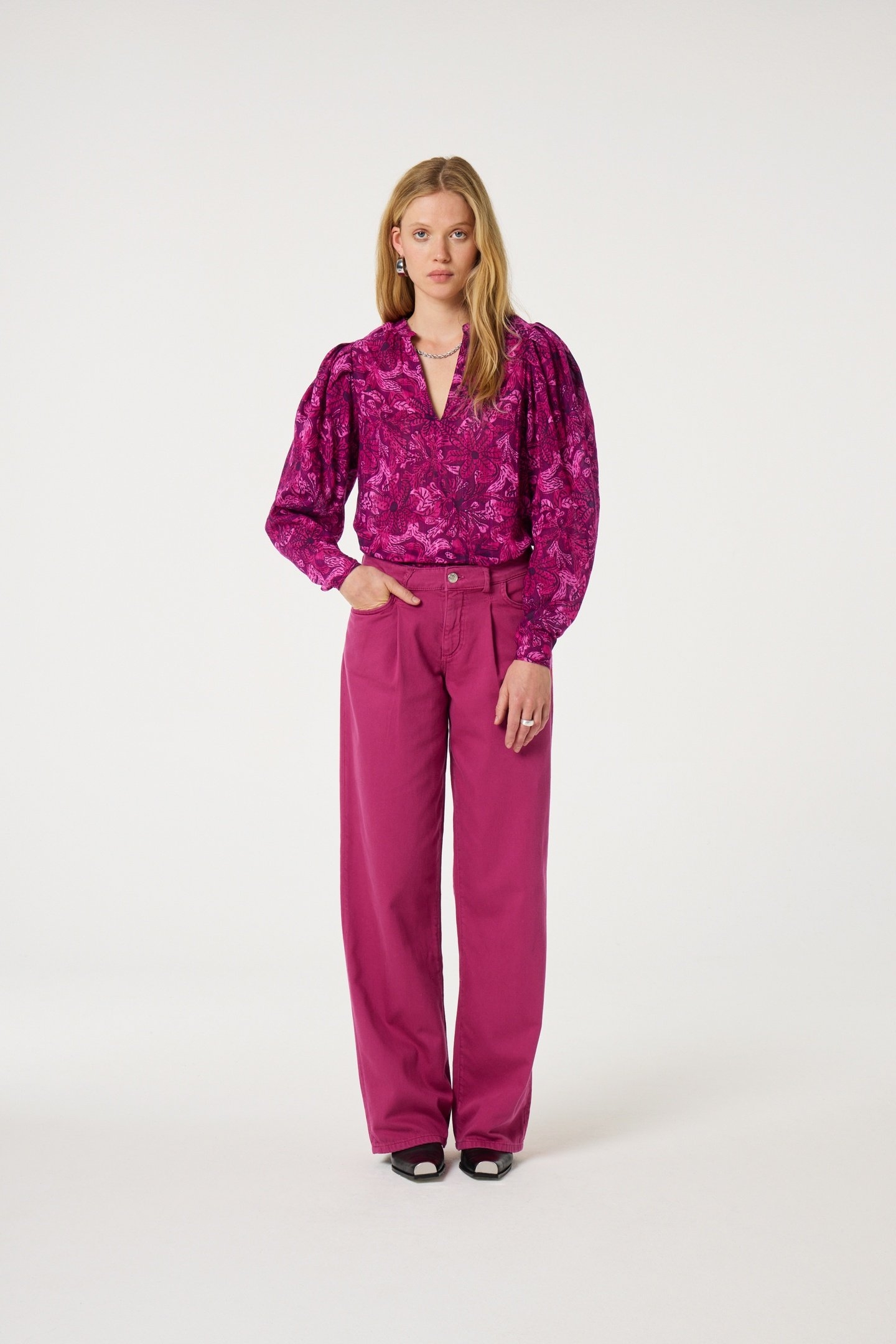 LUCY WIDE LEG JEANS RAZZY PINK 3