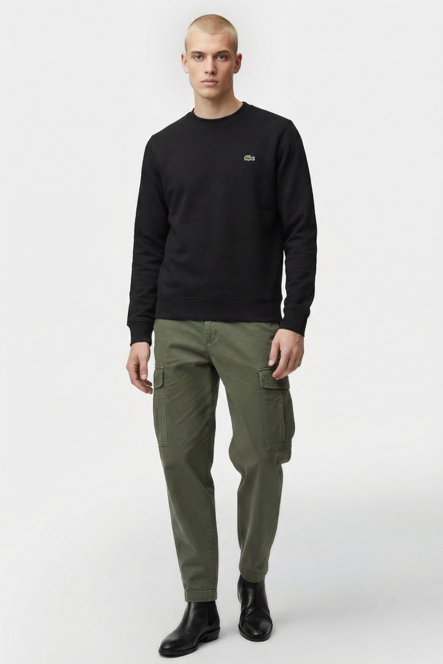 FLEECE CREW NECK SWEATSHIRT BLACK 1