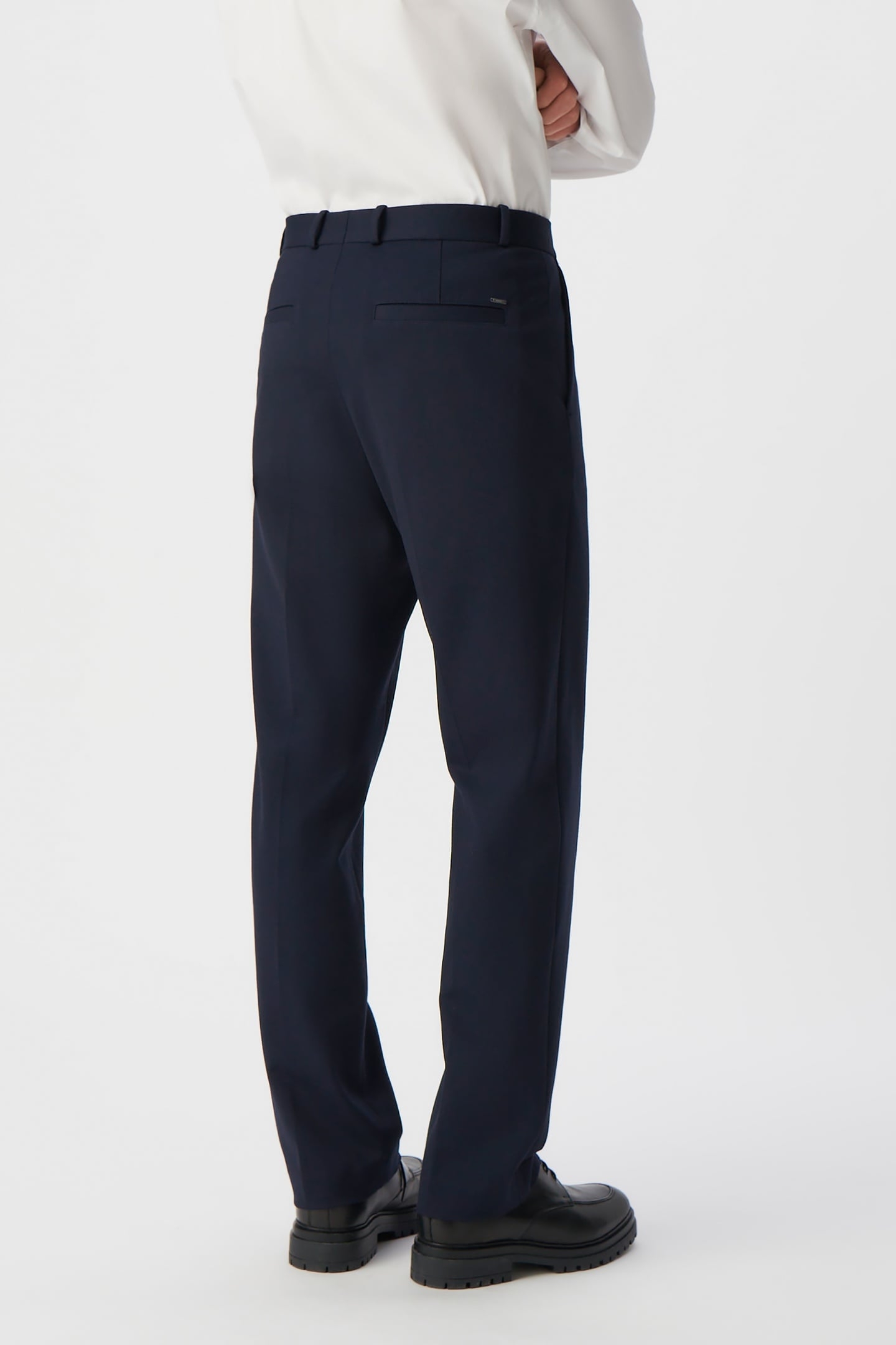 NAVY MILANO KNIT STRAIGHT SUIT TROUSERS 5