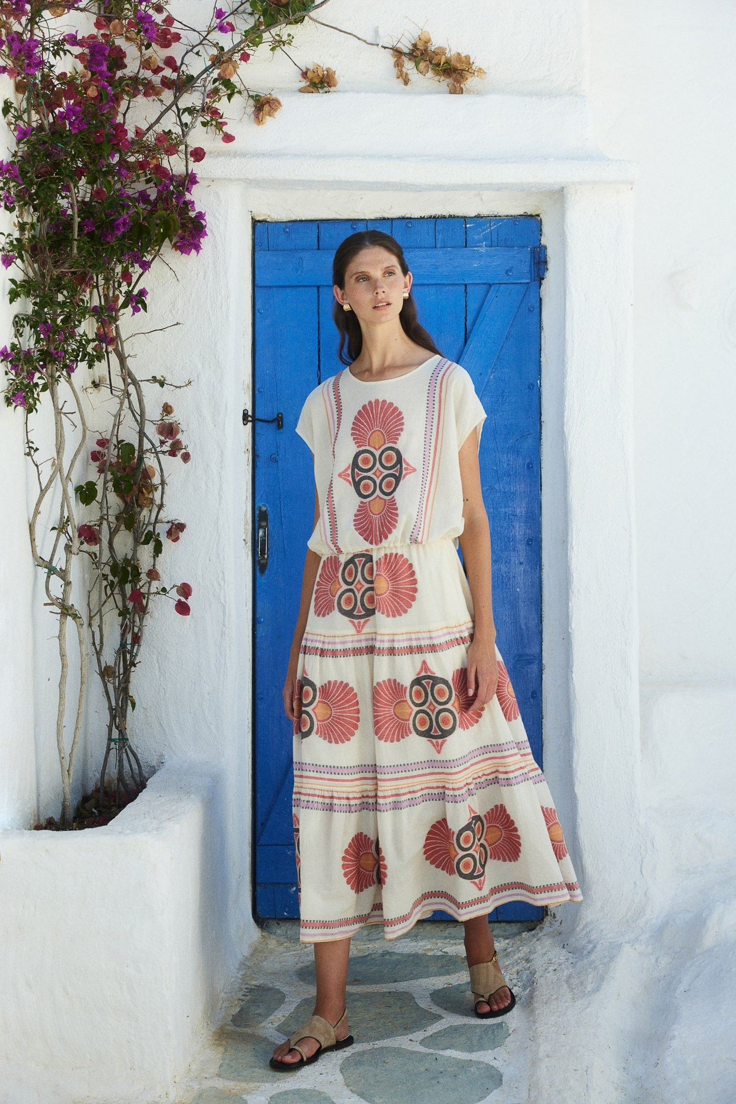 OLYMPIA MIDI SKIRT JACQUARD RED ORANGE 4