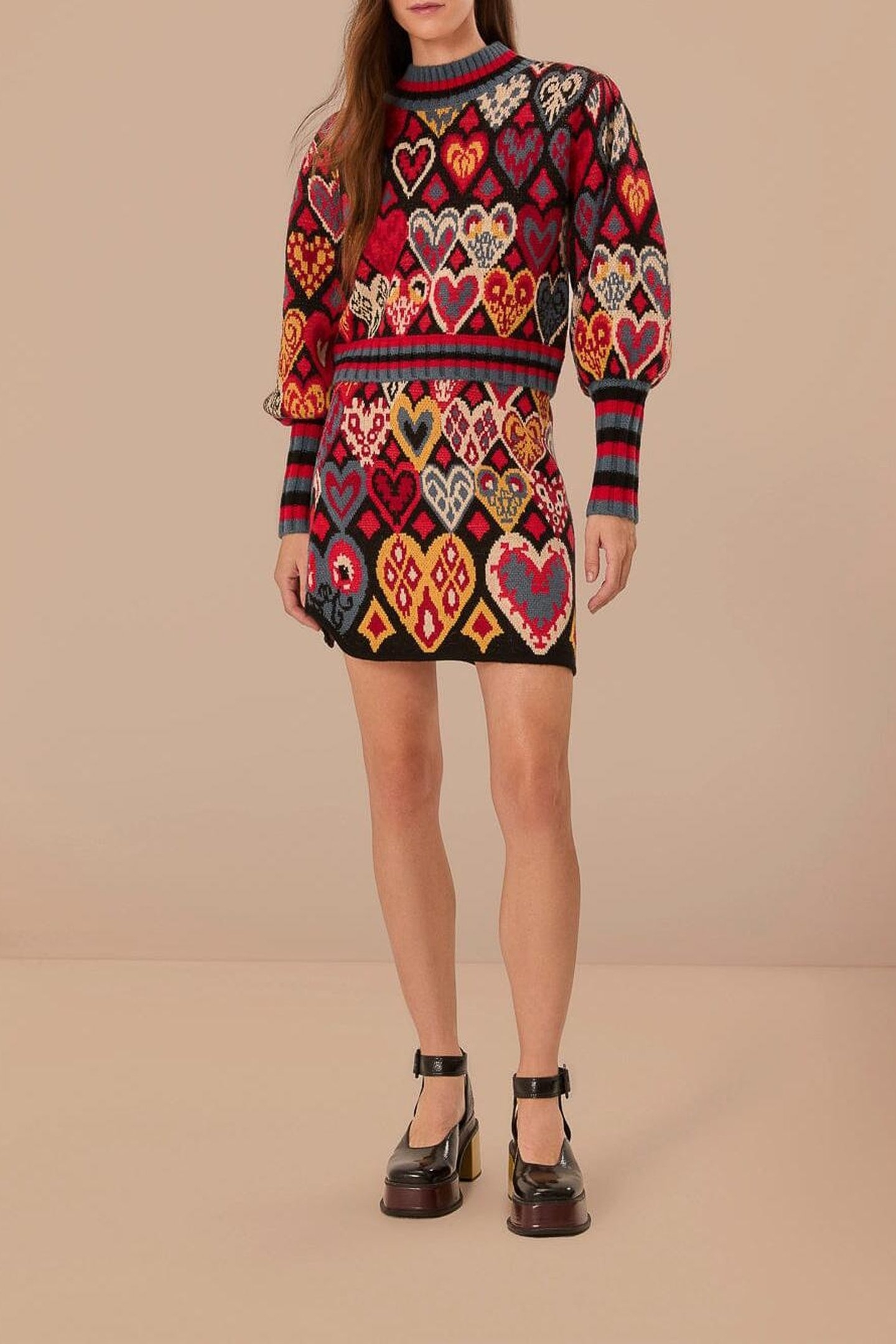 HEARTS IKAT BLACK KNIT SWEATER 2