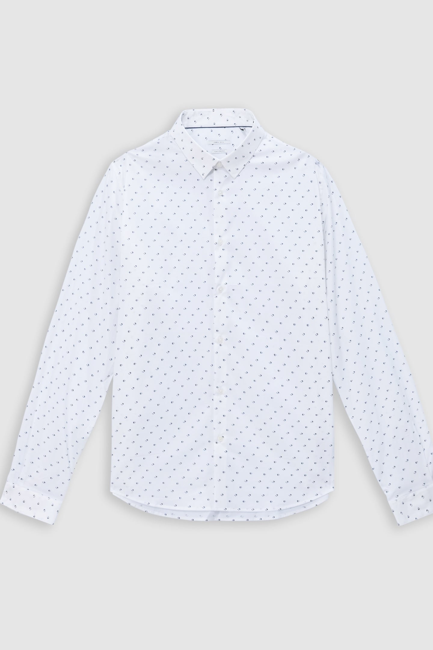 WHITE SLIM SHIRT WITH MINIMALIST PRINT 4