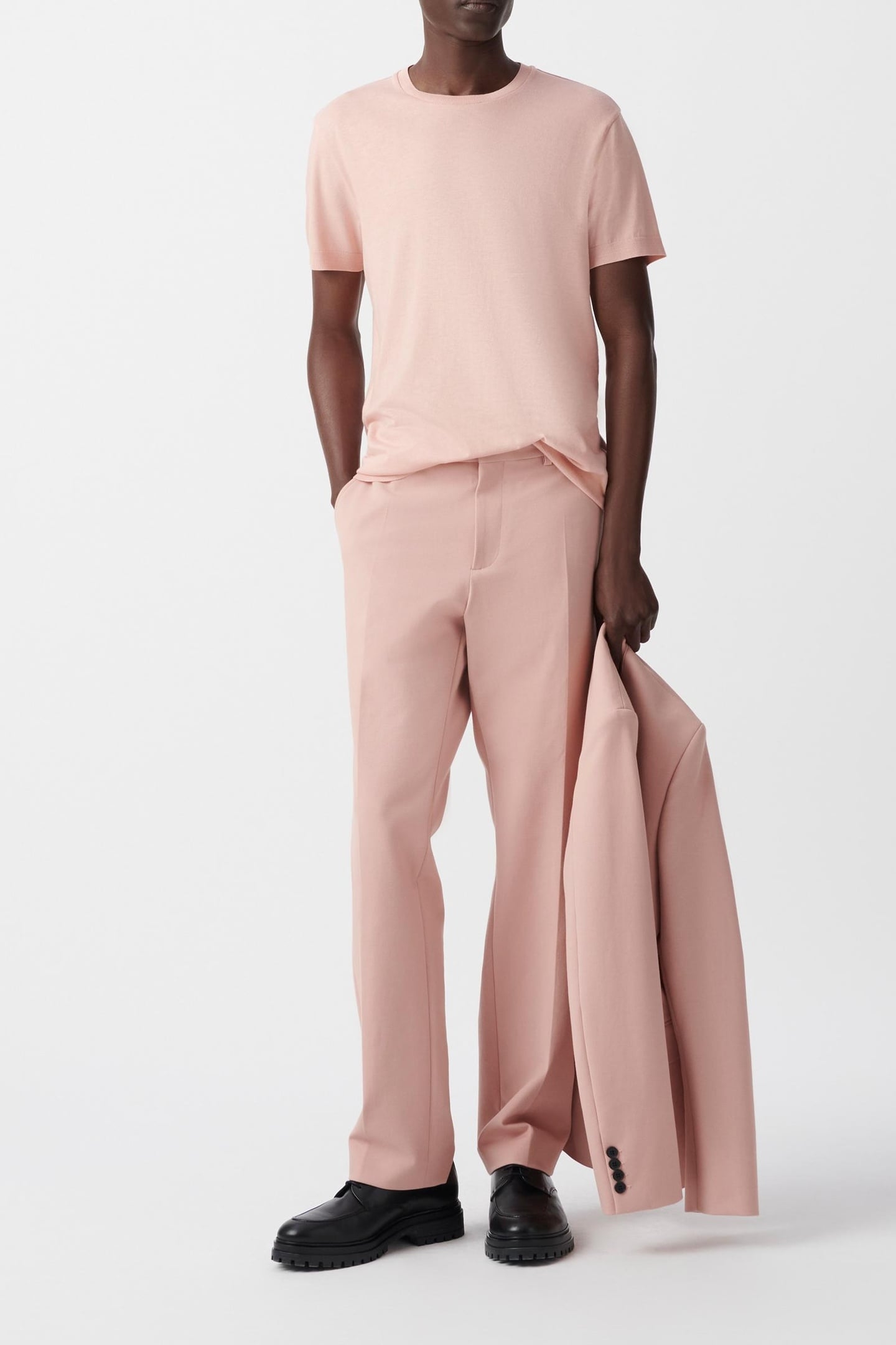 PINK COTTON MODAL CREW NECK T-SHIRT 1