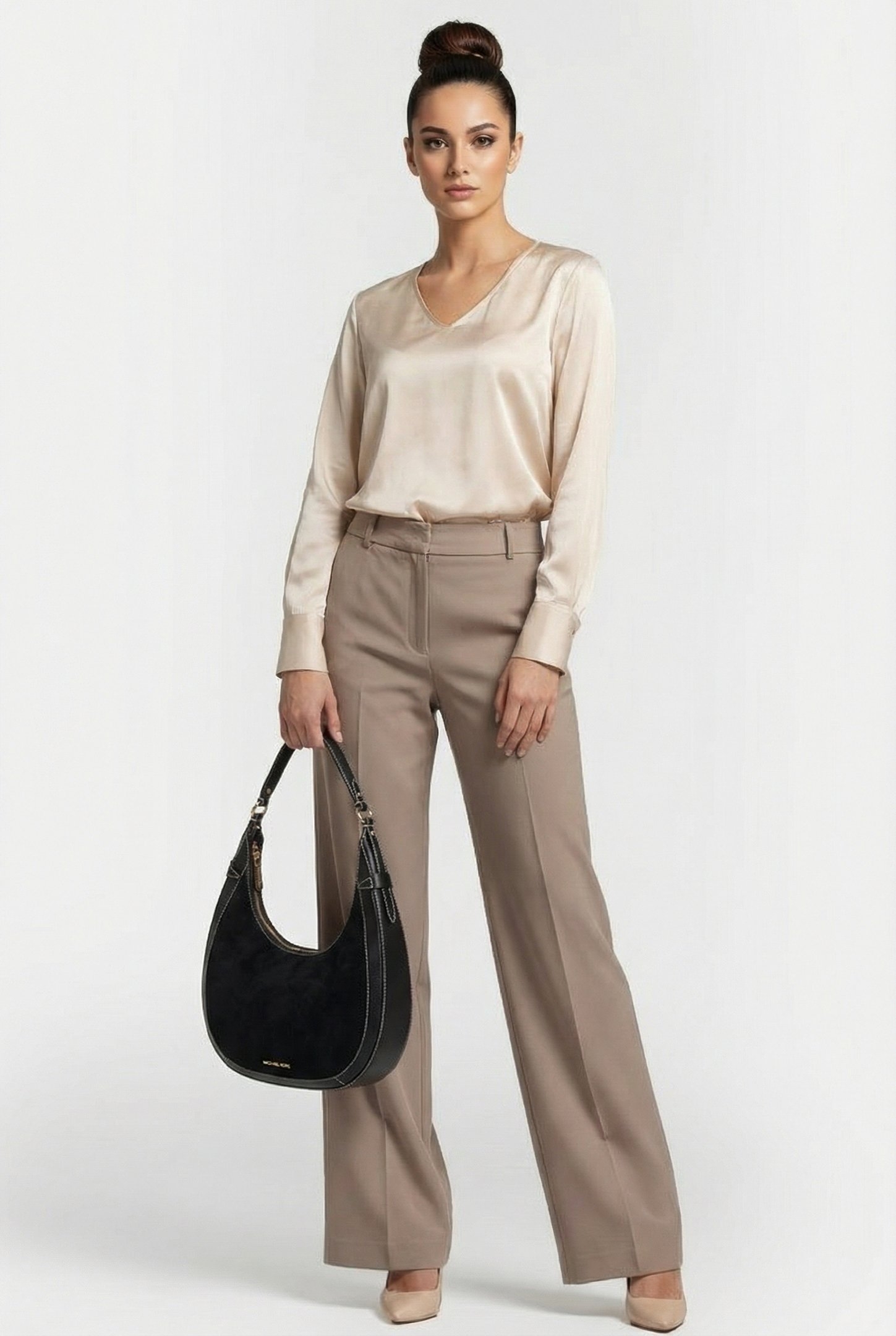 LARGE CRESCENT HOBO SHOULDER BAG BLACK 1