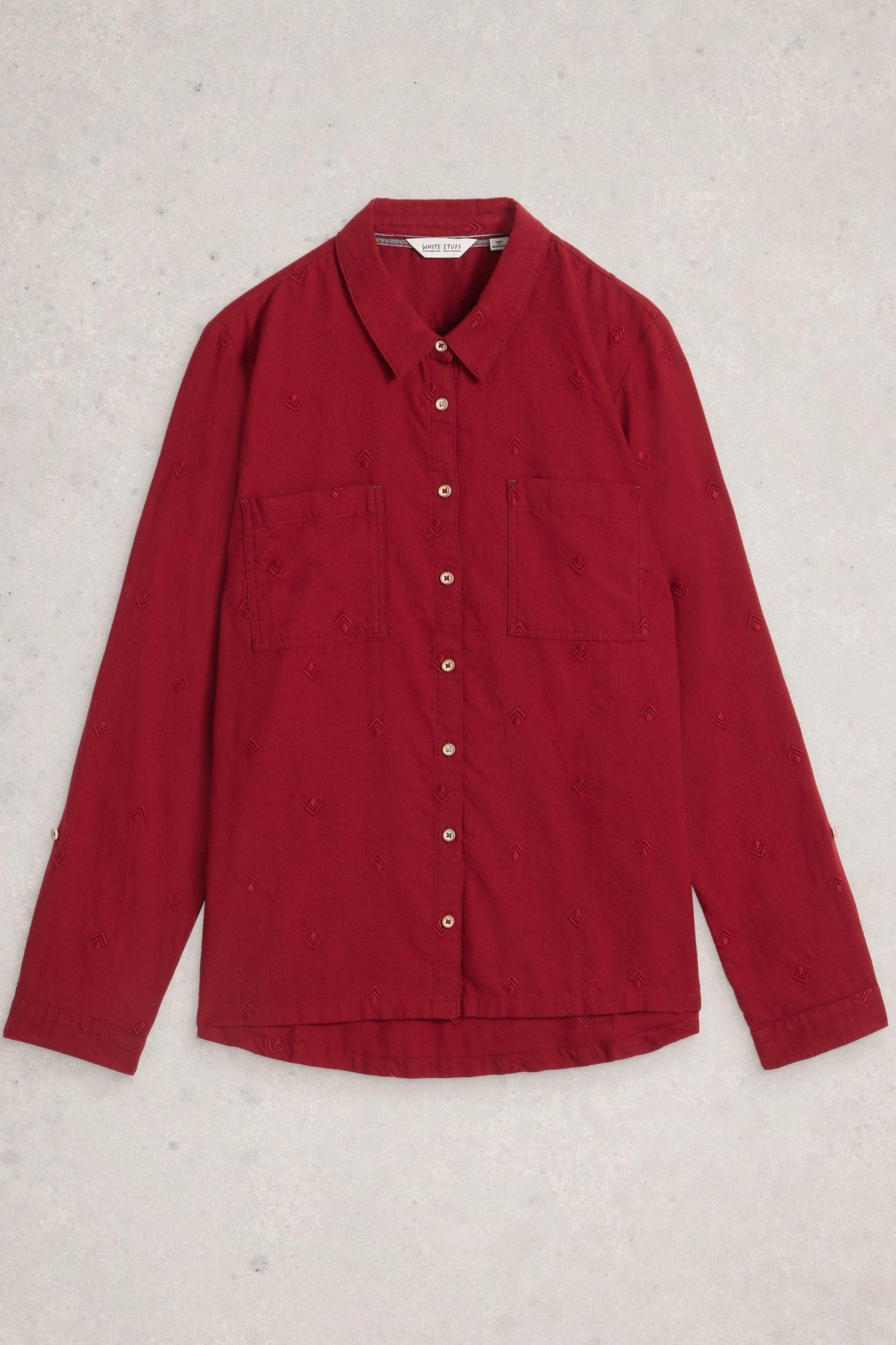 SOPHIE ORGANIC COTTON SHIRT MID RED 3