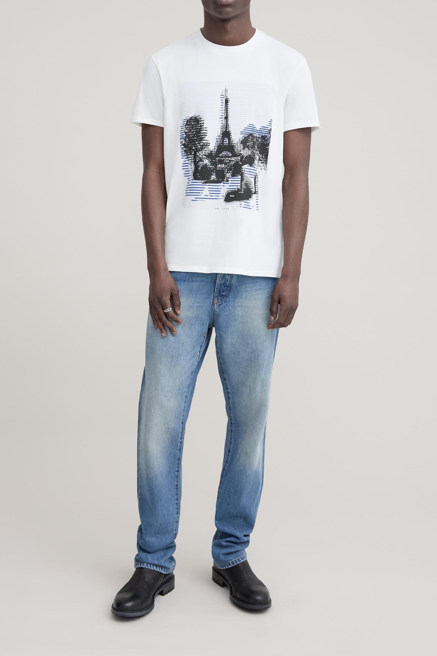 WHITE ORGANIC COTTON EIFFEL TOWER T-SHIRT 1