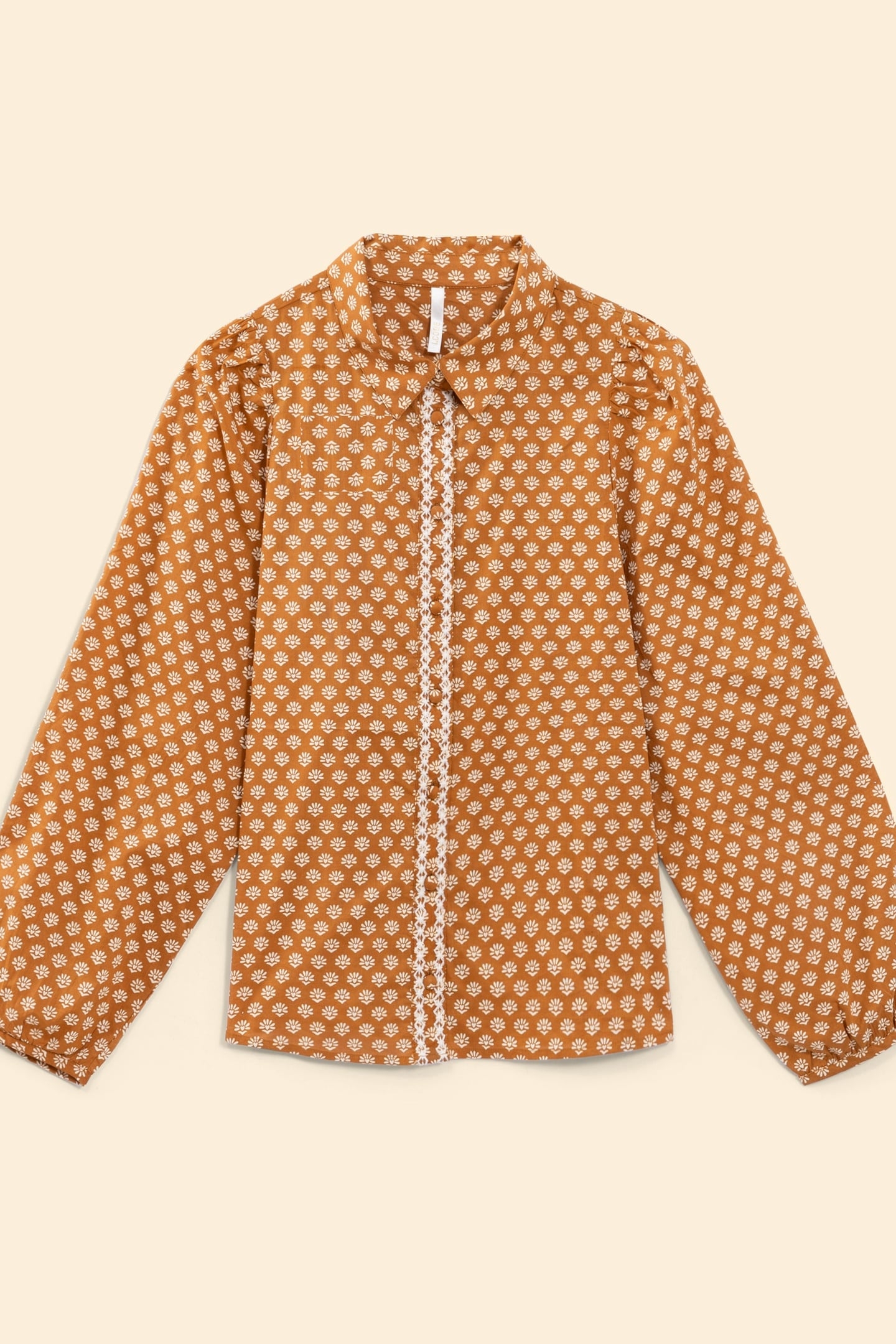 CAMEL FLORAL HEART SHIRT OCHRE 5
