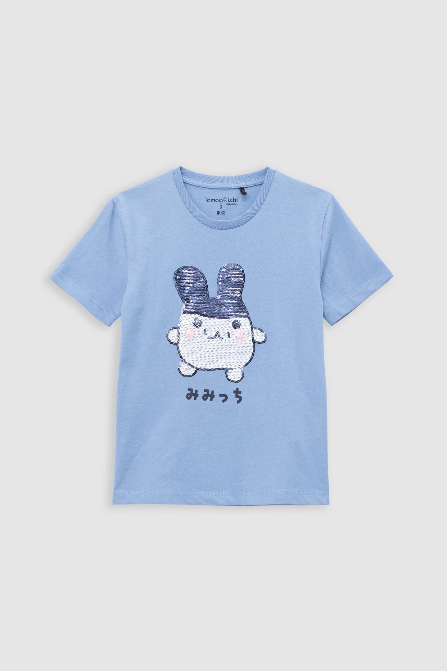 SEQUINED ORGANIC BLUE T-SHIRT TAMAGOTCHI X IKKS 1