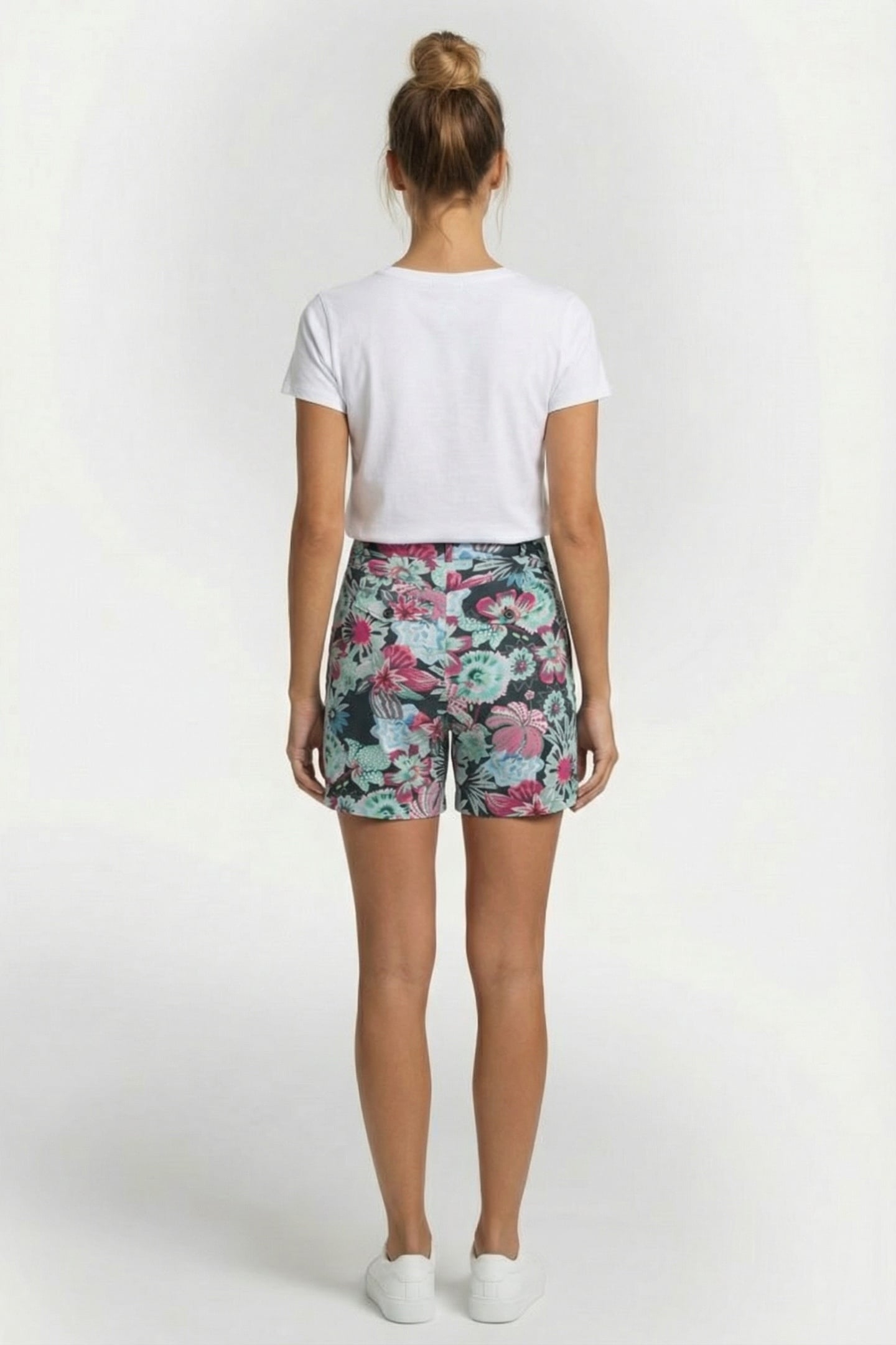 TRAVEL BERMUDA URBAN IN DARK SHADOW IN FLORAL MEDLEY PRINT 2