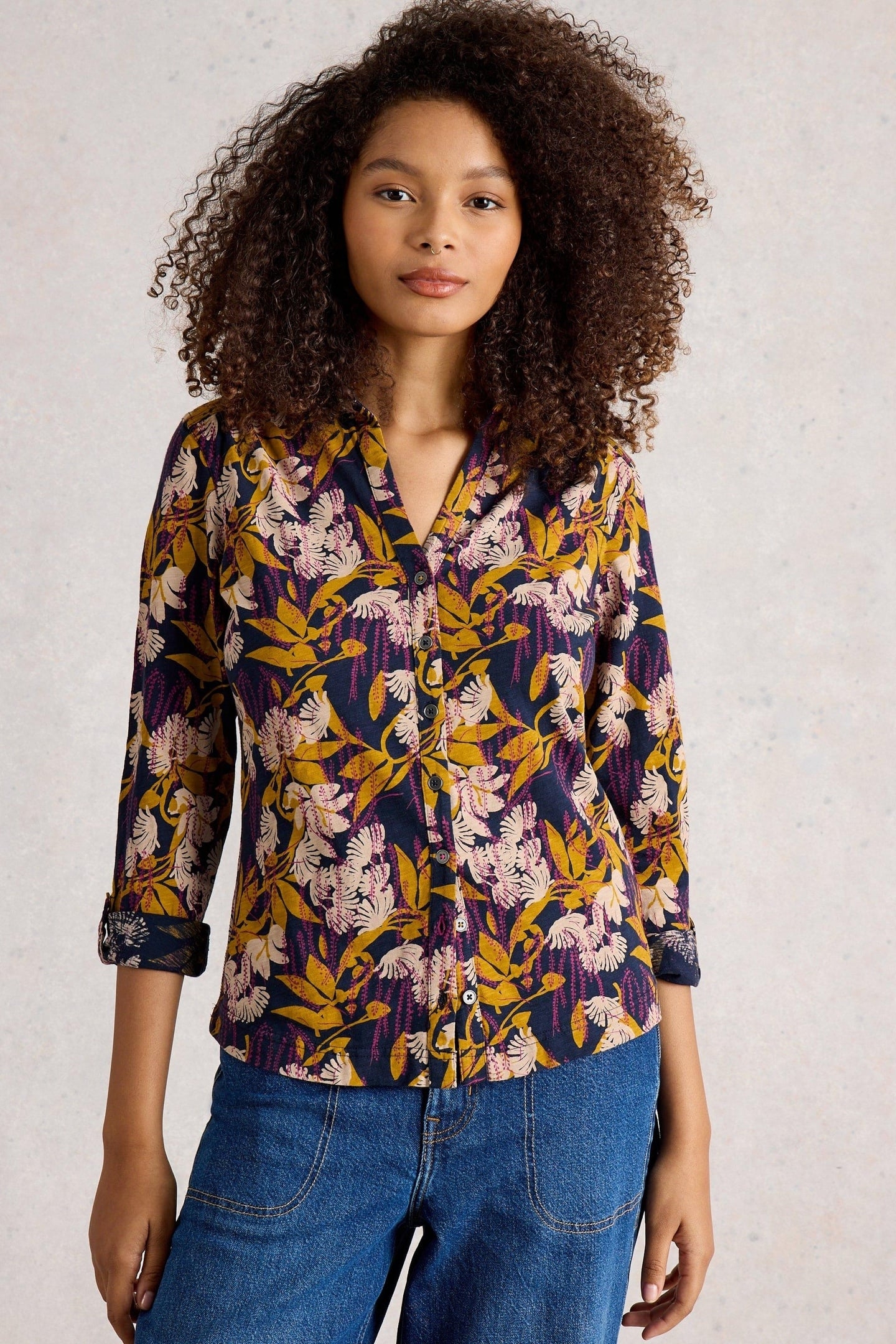 ANNIE JERSEY SHIRT NAVY MULTI 2