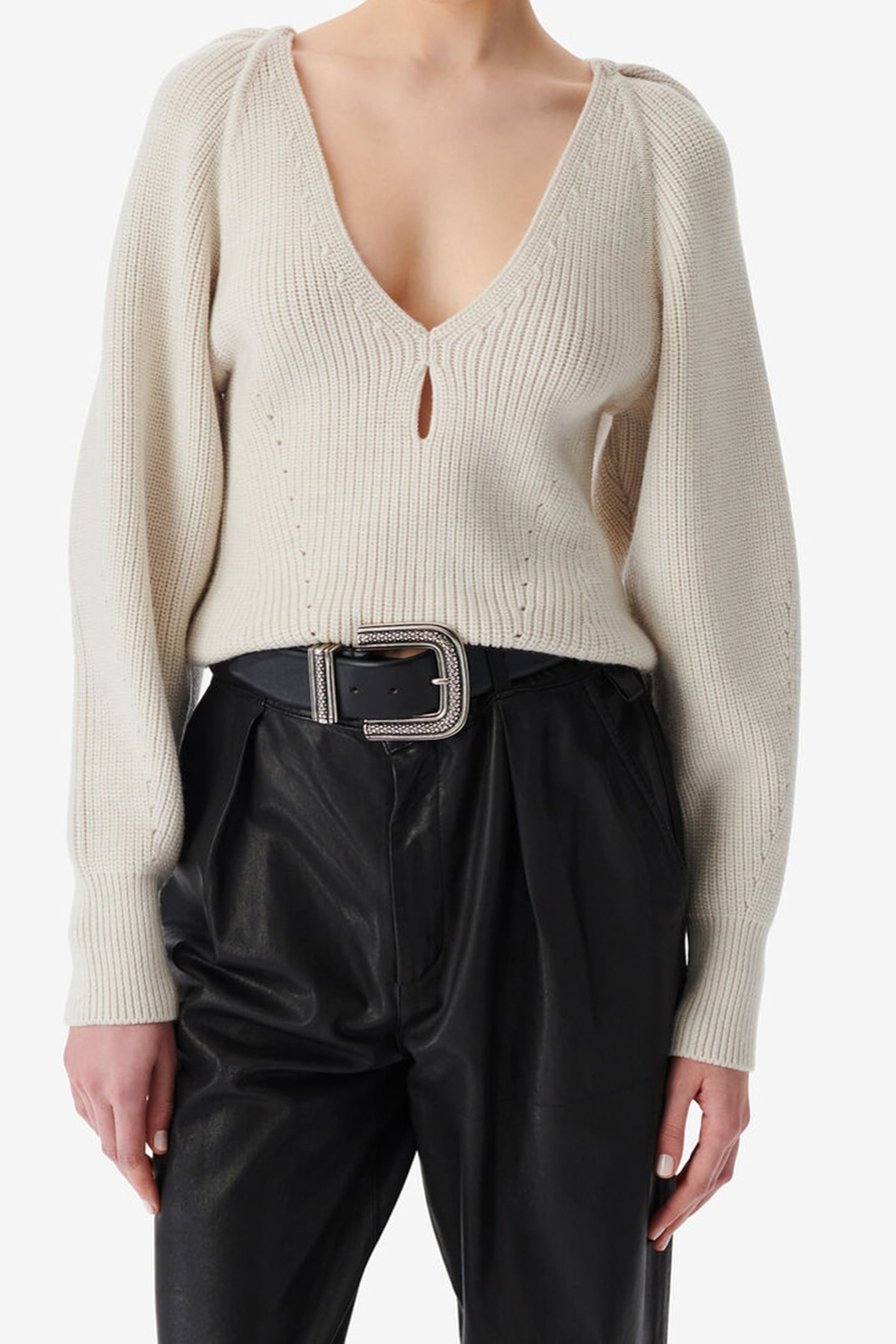 ADSILA PULLOVER ECRU/WHITE 1