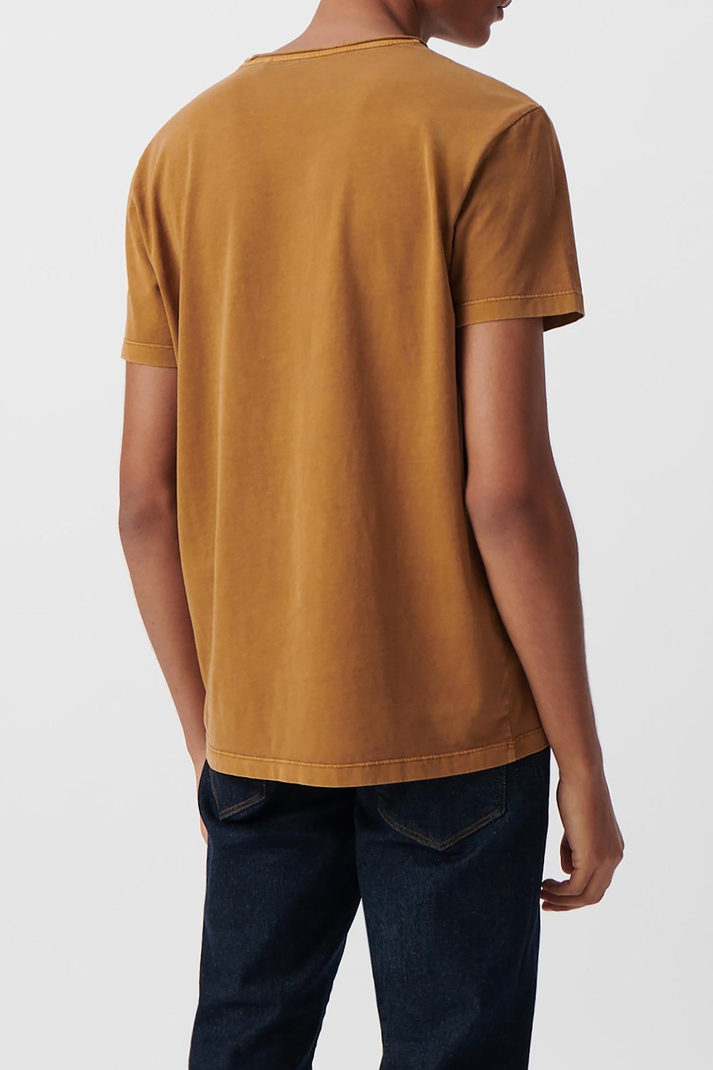 SAFFRON ORGANIC COTTON T-SHIRT WITH SKULL-MASK IMAGE 3