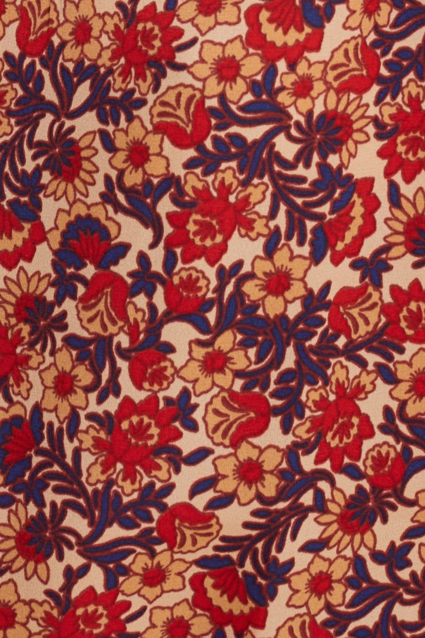 RED BELTED SHORTS WITH FLOWERY PRINT ECRU 6