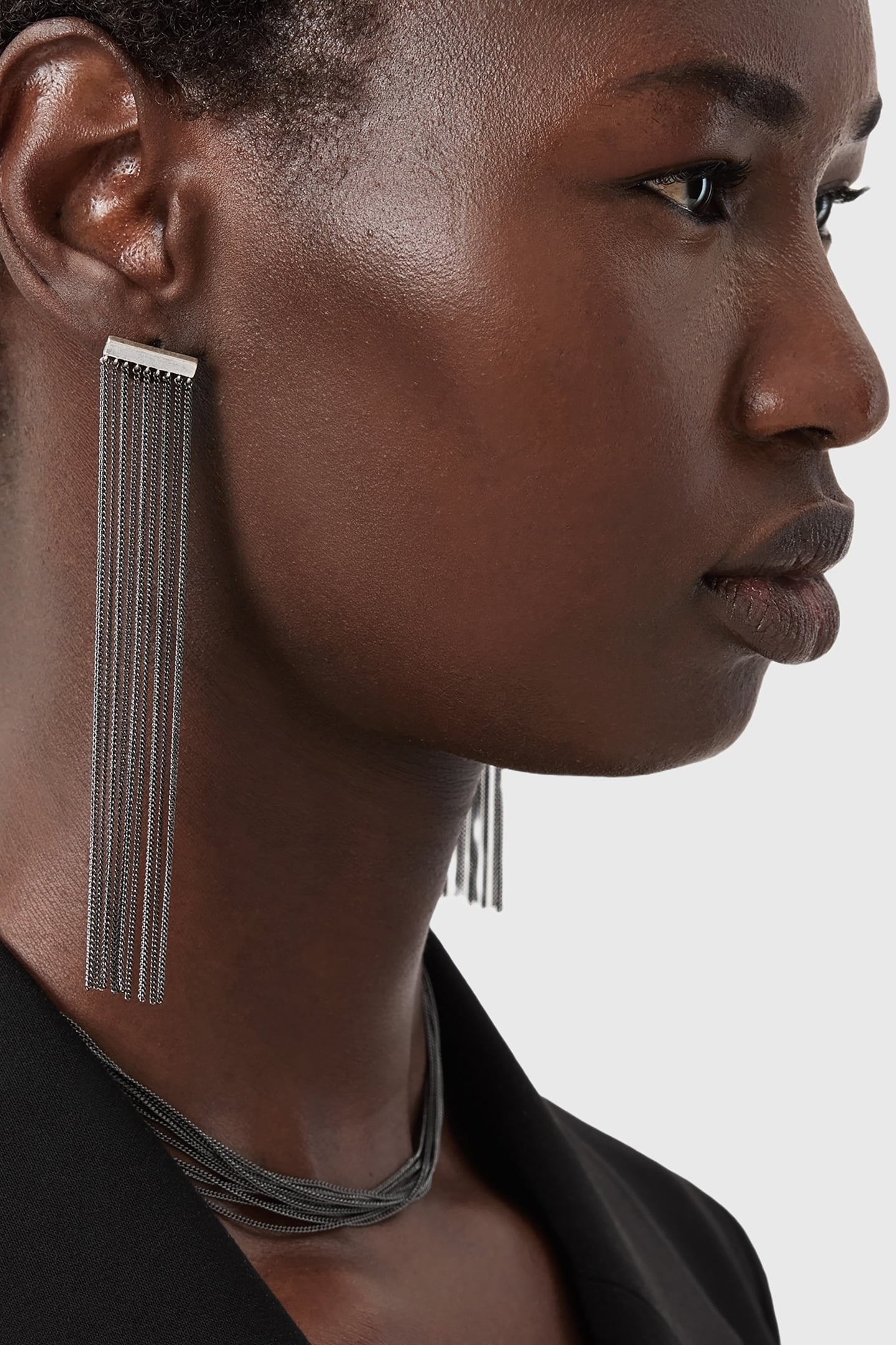 CORRINE L EARRINGS WARM SILVER MIX 5