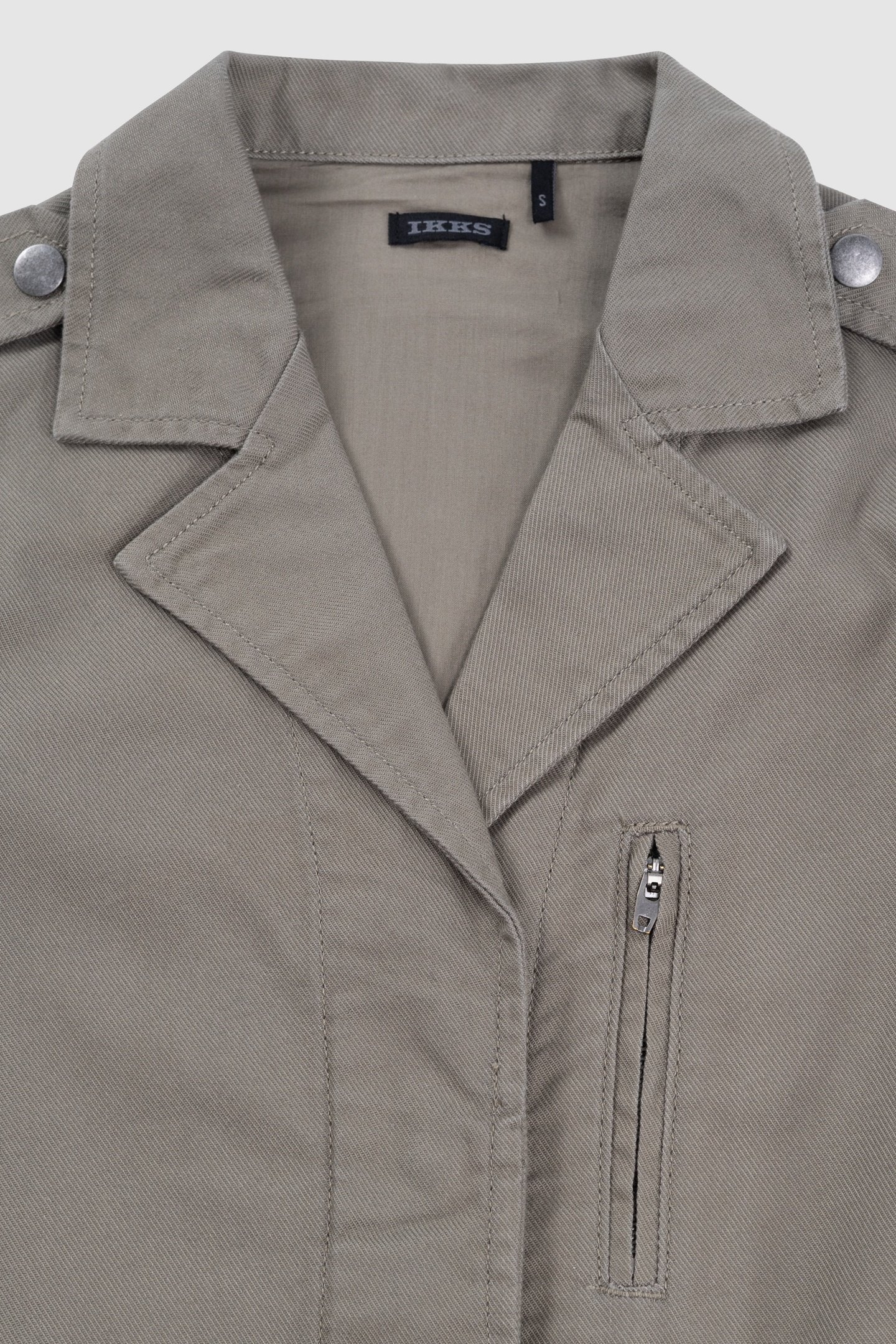 KHAKI MAXI SAHARIENNE WITH BACK EMBROIDERY 4