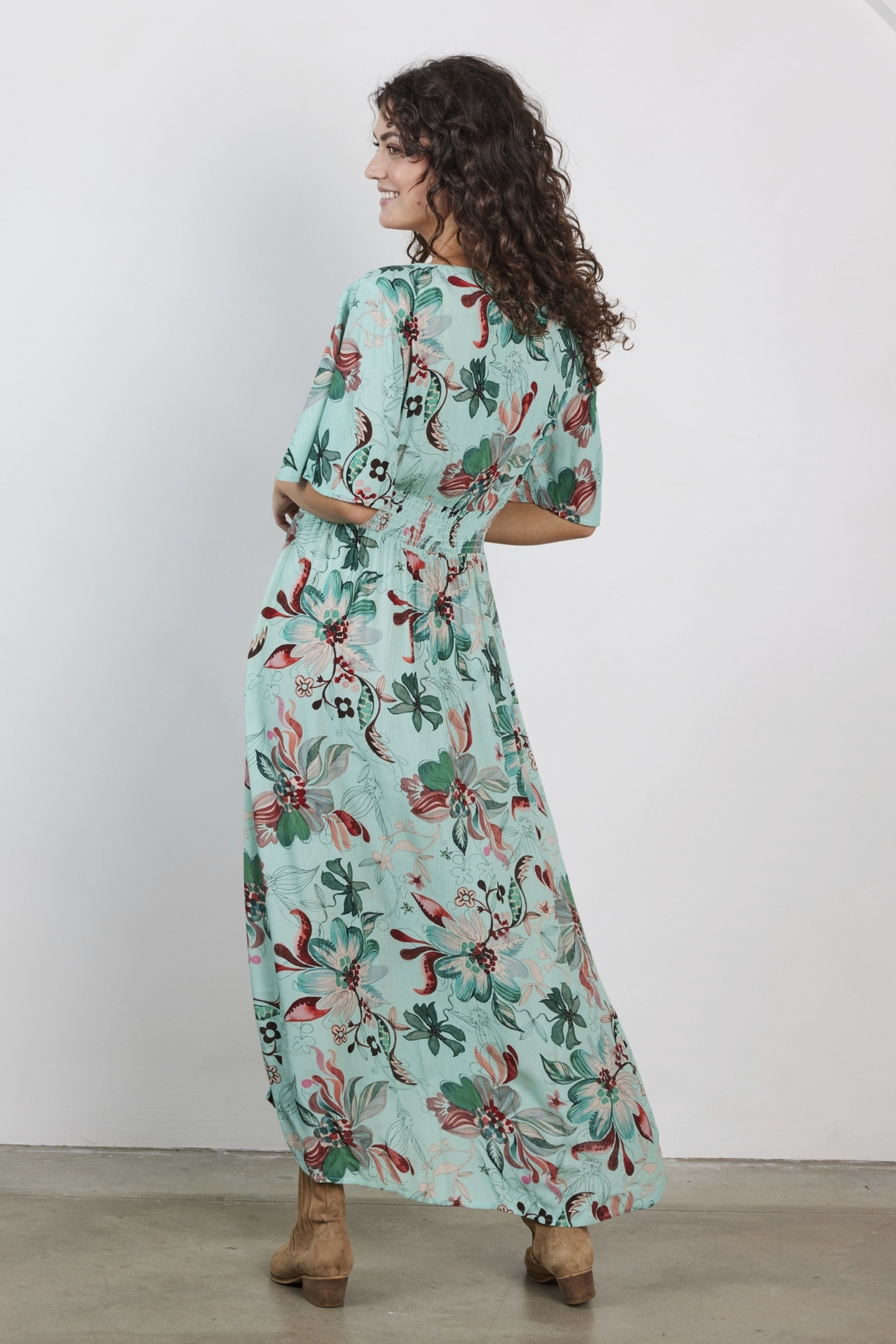 DRESS JAZZY OCEAN GREEN REFLECTION PRINT 3
