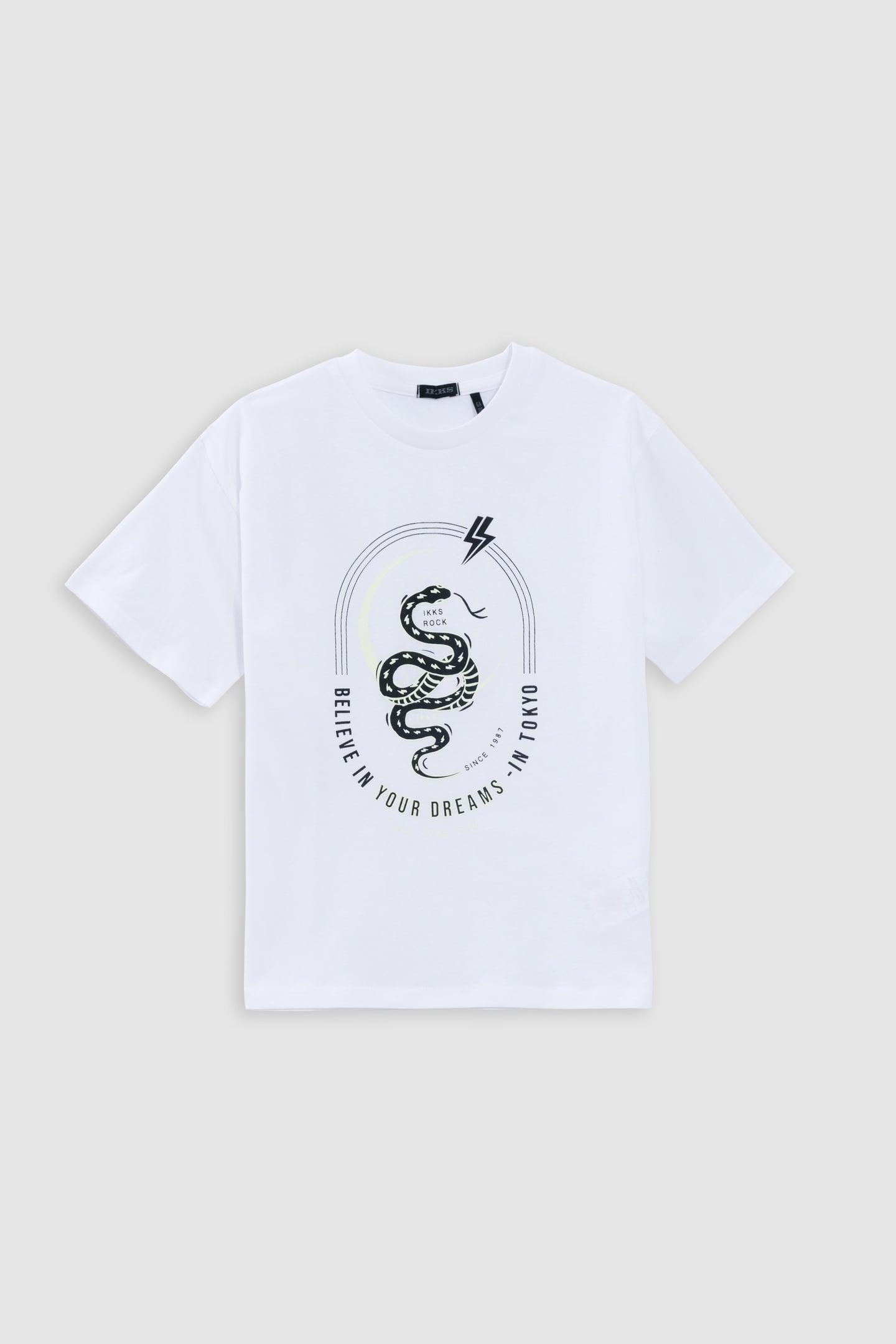 REFLECTIVE WHITE ORGANIC COTTON SNAKE T-SHIRT 1