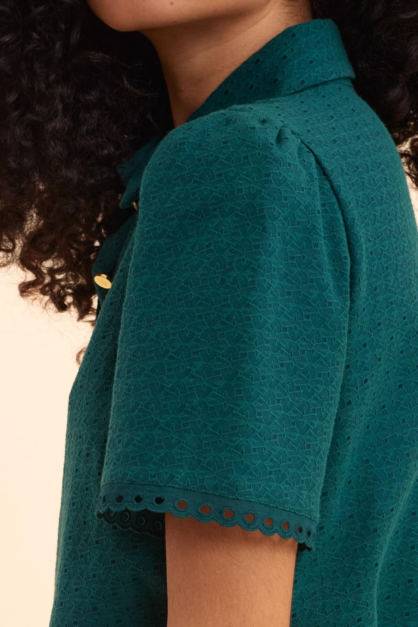 GREEN DECORATIVE JACQUARD SHIRT DRESS GREEN 6