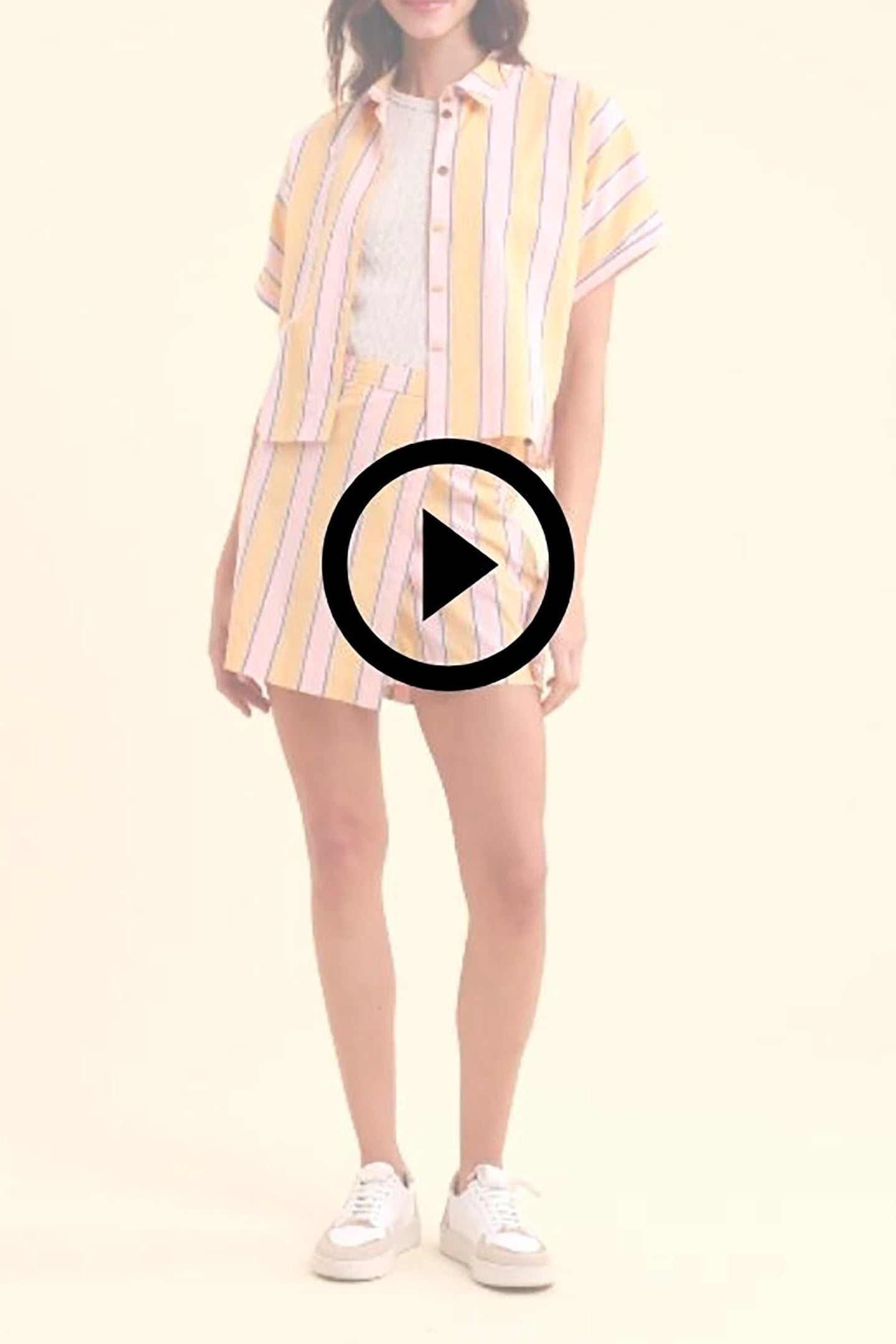YELLOW STRIPED SHORT-SLEEVED SHIRT YELLOW 4