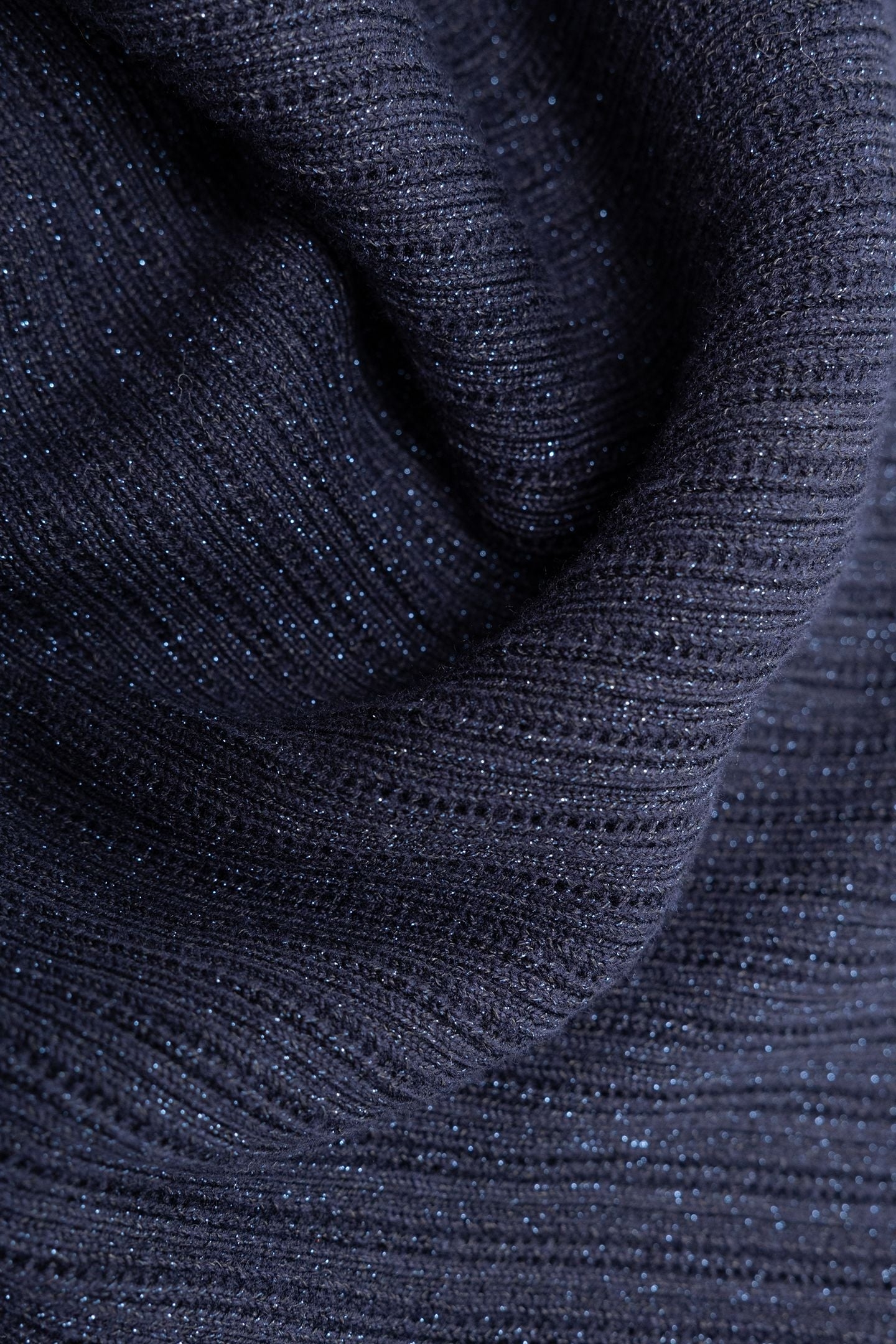 CHIC NAVY OPENWORK LUREX SWEATER 6