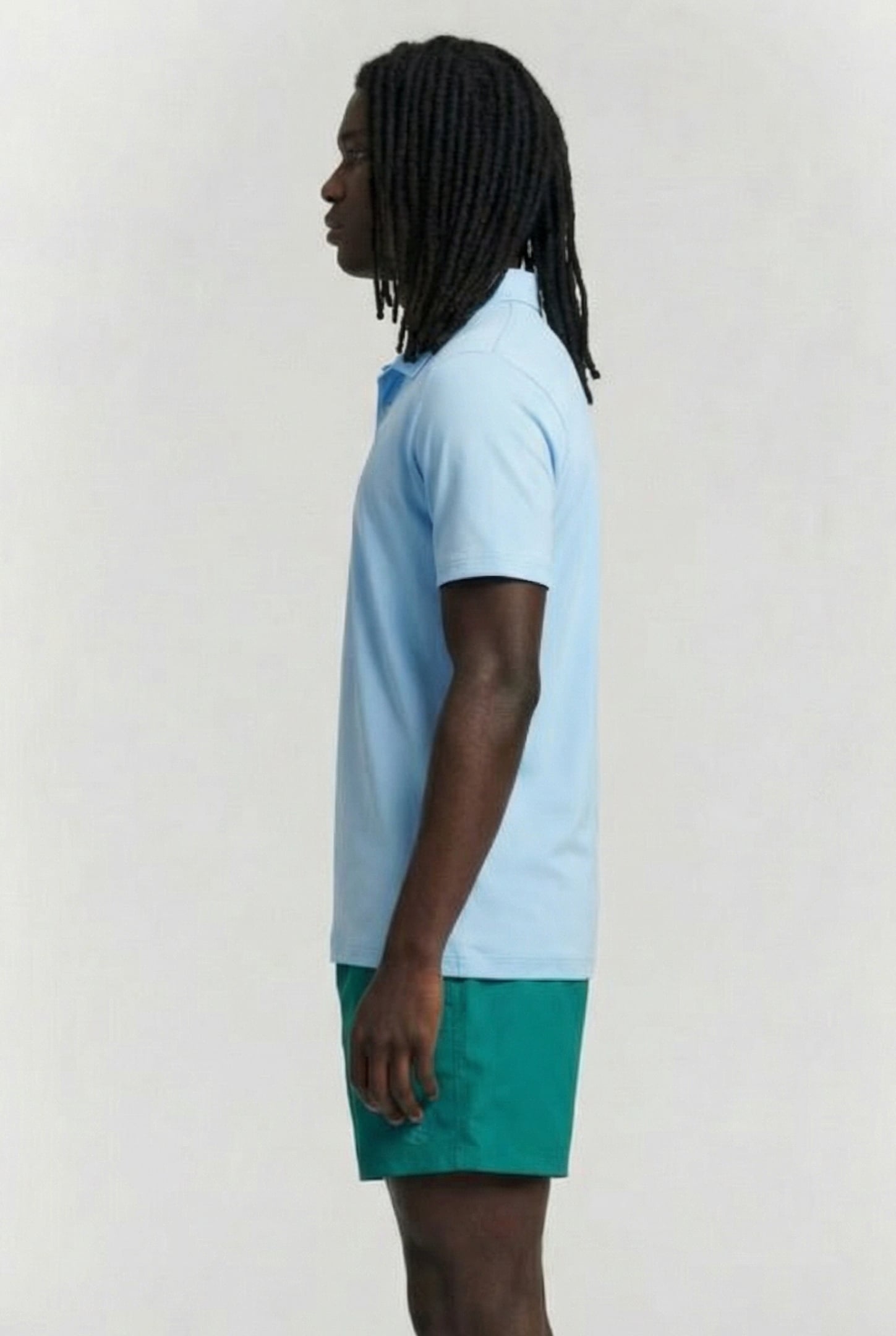 MEN'S POLOSHIRT SOLID AQUA-NAVY 3