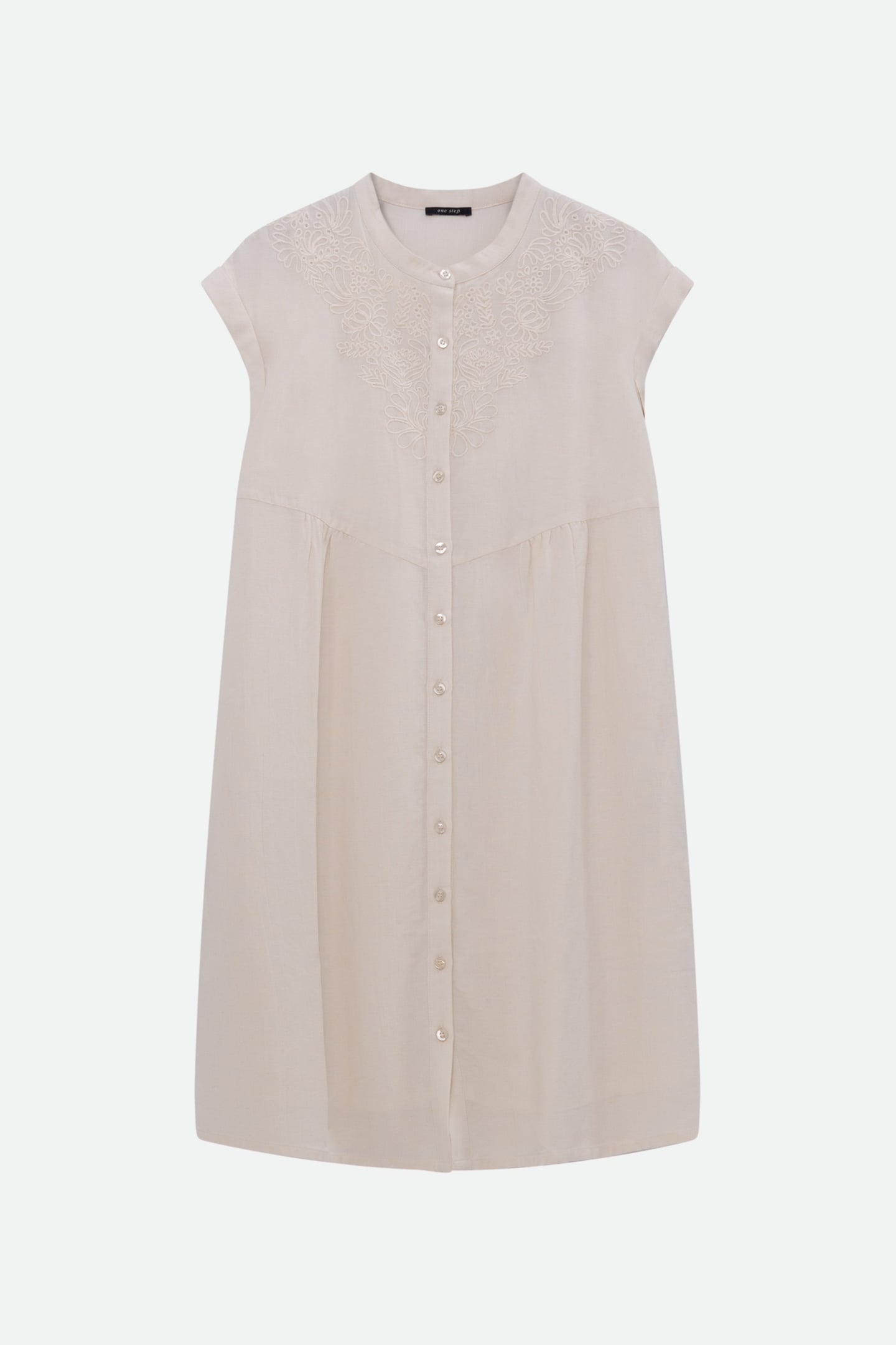 RONDONIA - WHITE DRESS WITH PLACED EMBROIDERY 6