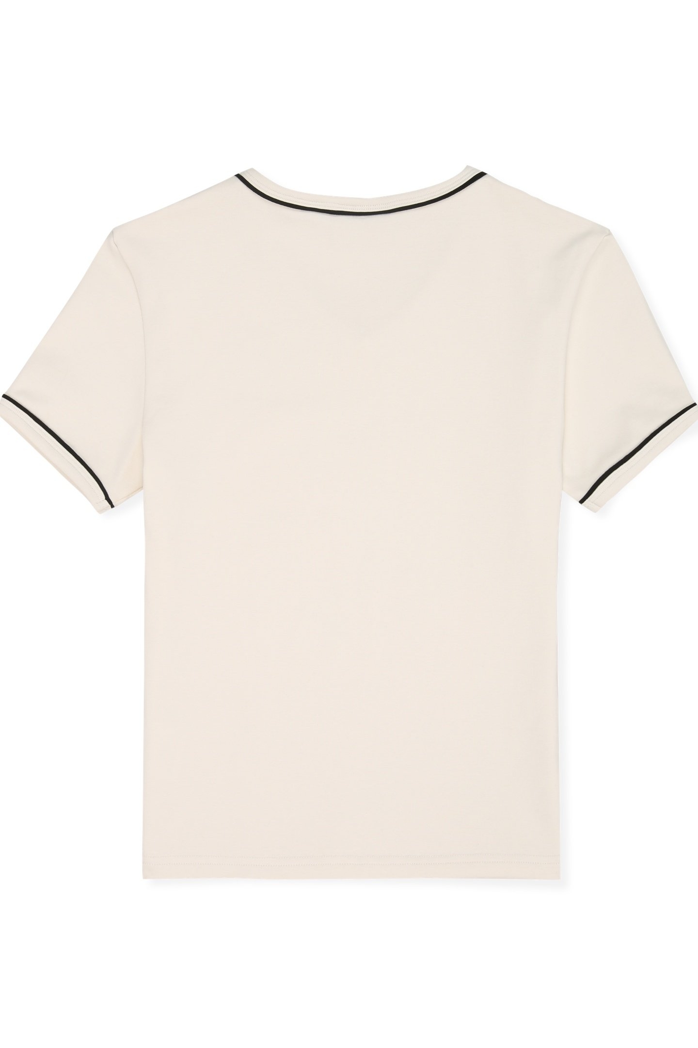PORTELLO SLIM V-NECK T-SHIRT EGRET 4