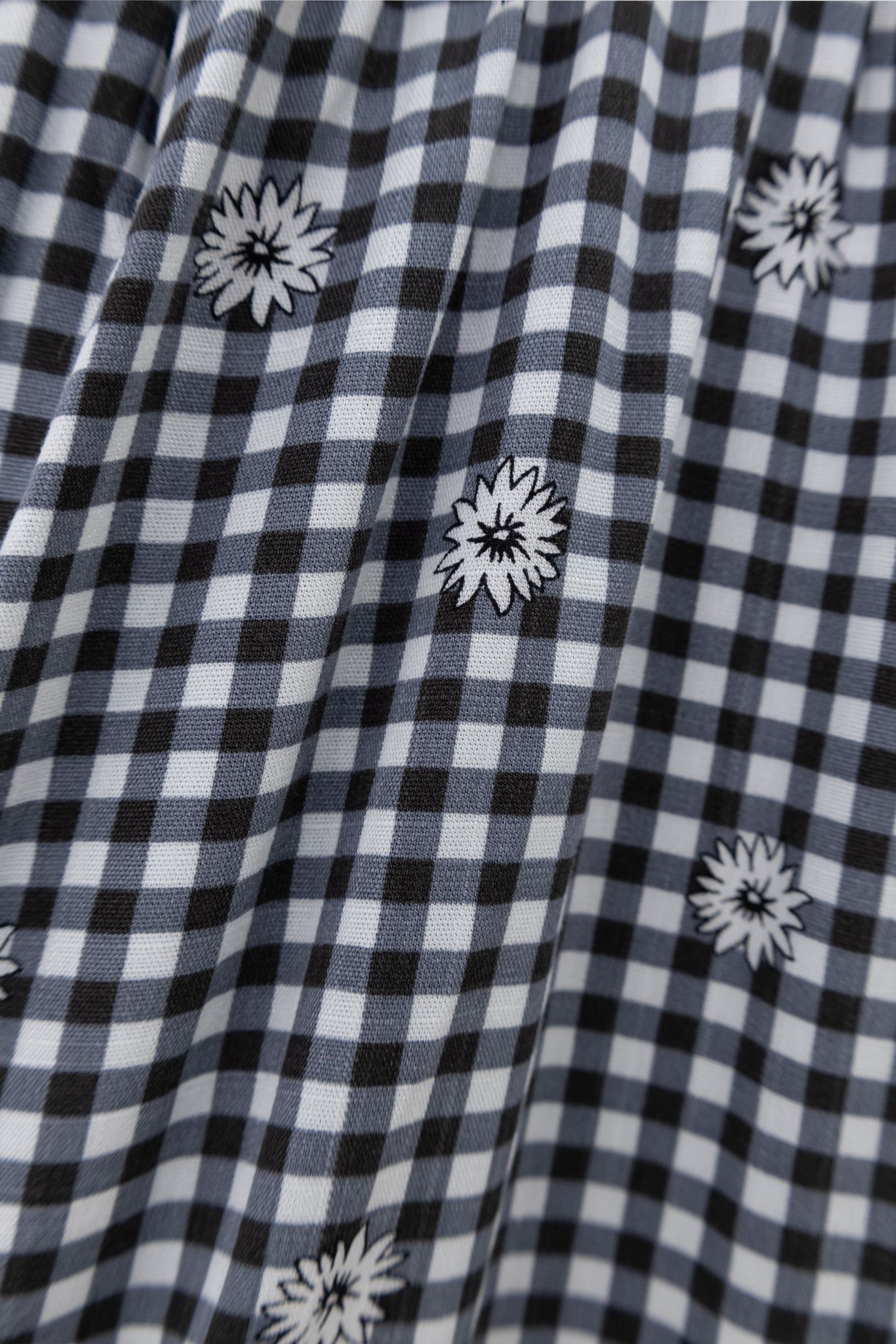 BLACK GINGHAM AND FLORAL PRINT JUMPSUIT 7