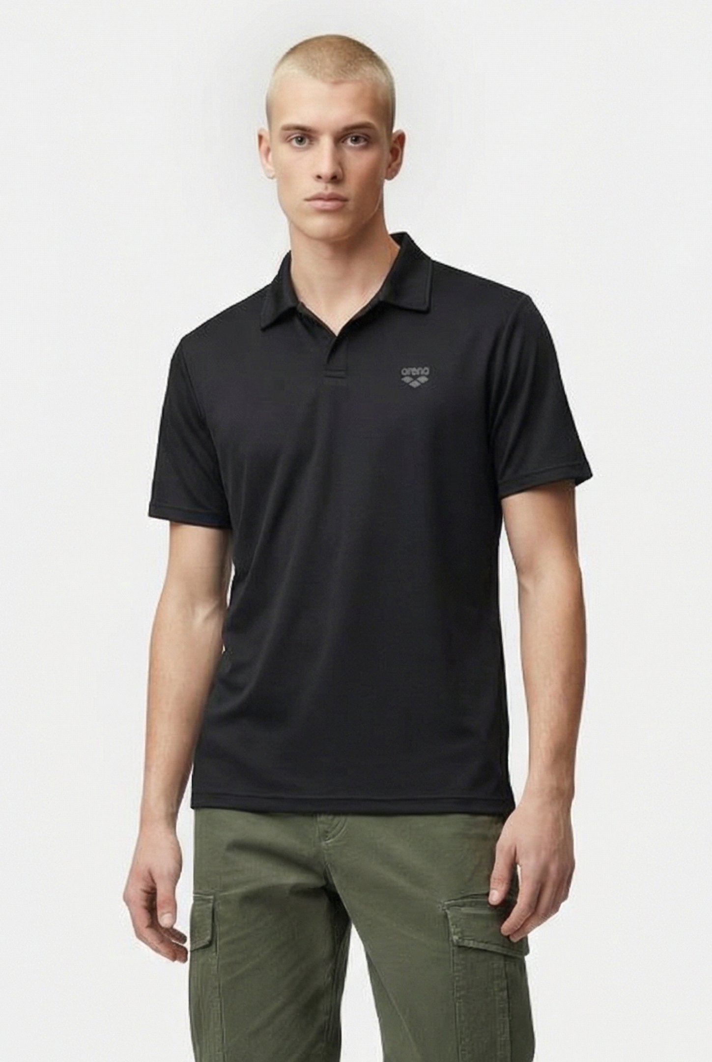 MEN'S POLOSHIRT SOLID BLACK-ASPHALT 1
