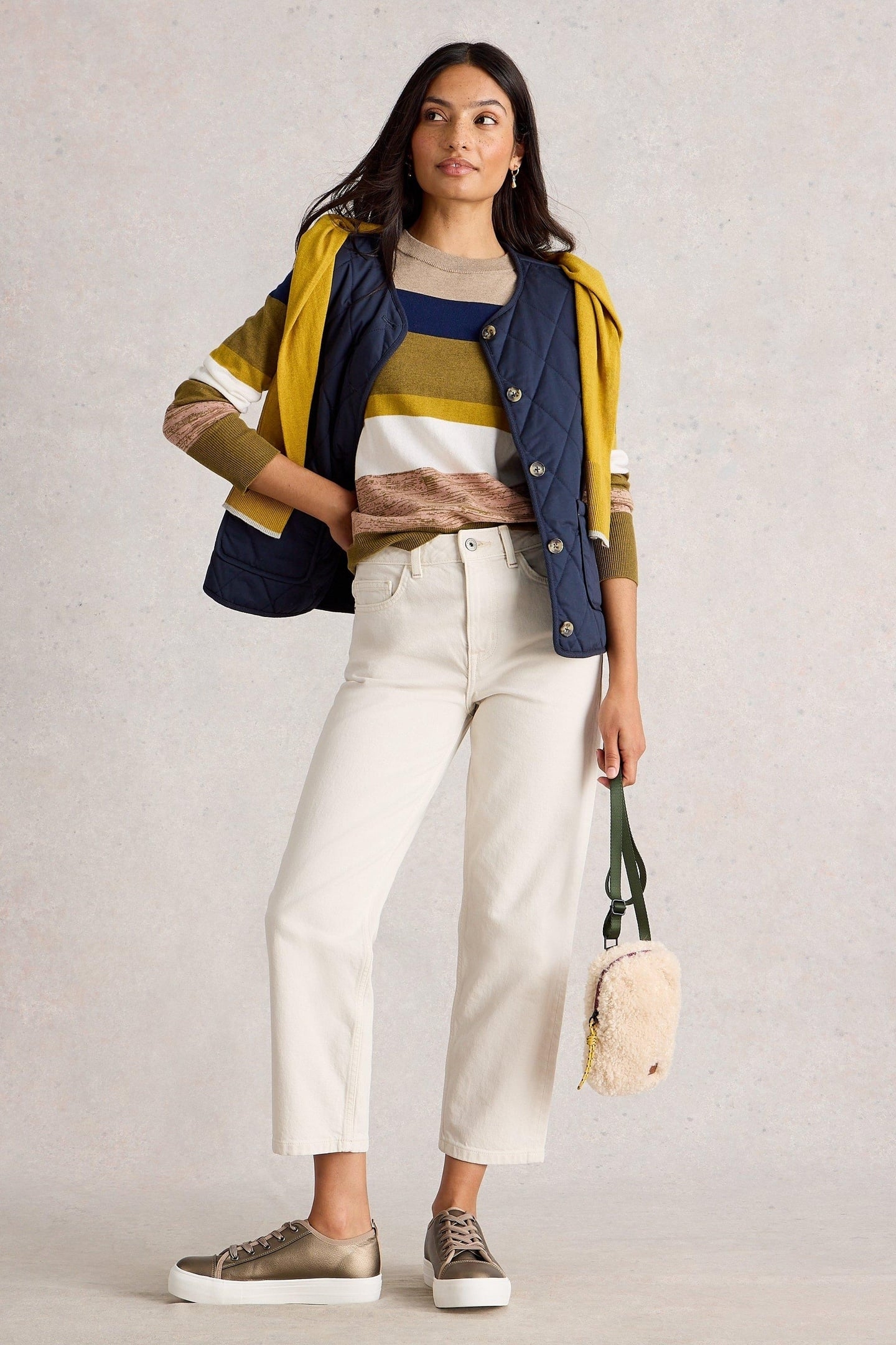 KATIE STRIPE JUMPER GREEN MULTI 1