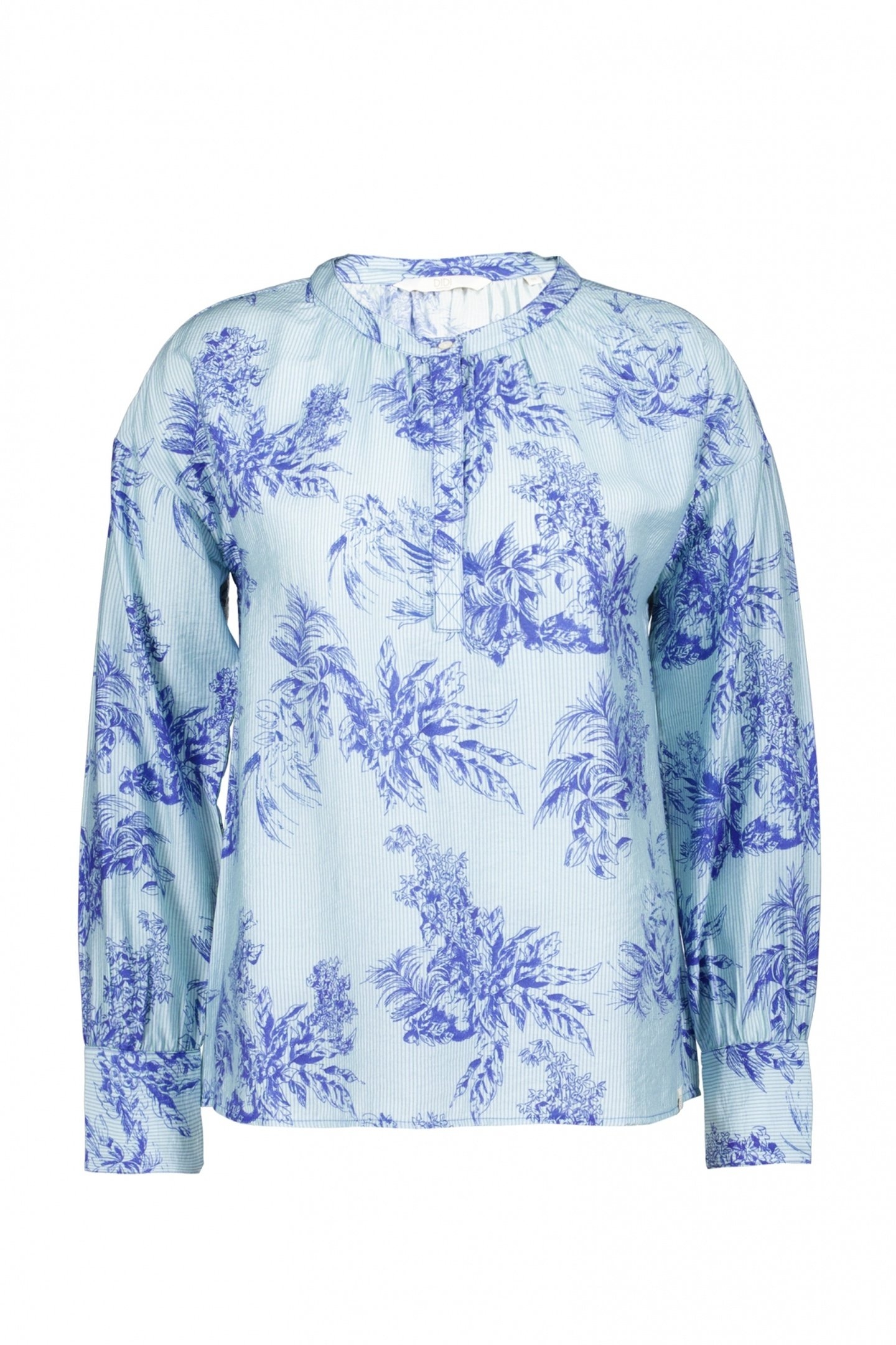 BLOUSE SARI LIGHT GREEN FINELINER PRINT 5